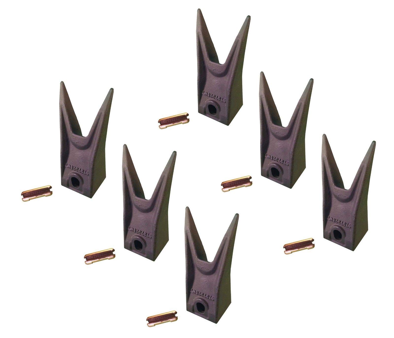 Bobcat Style Mini Excavator & Skid Steer Bucket Teeth with Pins - Compatible with Models 7107321 & 6737325WT - Perfect for Digging, Trenching & Landscaping Projects
