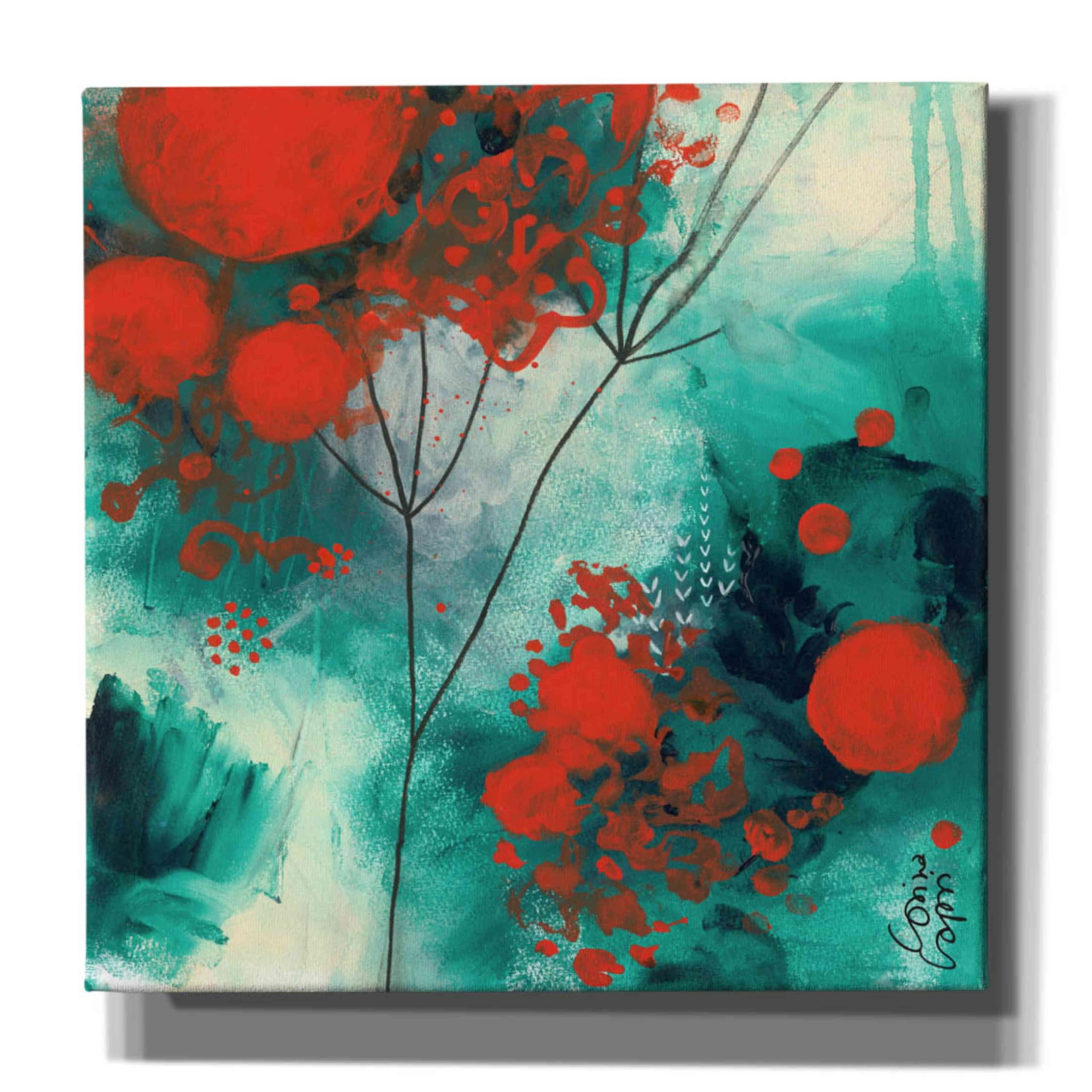 Epic Graffiti 'Winter Solstice' by Corina Capri - 26x26 Inch Giclee Canvas Wall Art Print - Modern Home Decor for Living Room, Bedroom & Office