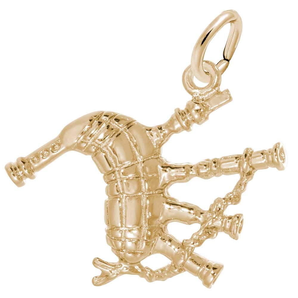 Rembrandt Sterling Silver Bagpipes Charm Pendant - Perfect for Jewelry Making, Bracelet & Necklace Charms, Scottish-Themed Gifts & Celtic Music Lovers Accessories