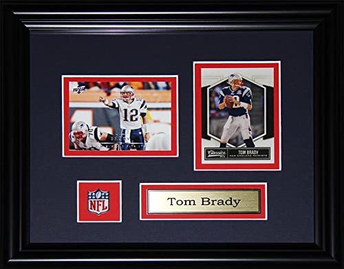 Tom Brady New England Patriots 2-Card Football Memorabilia Collector Frame - Perfect for Sports Fans, Man Cave Decor, and NFL Collectibles Display
