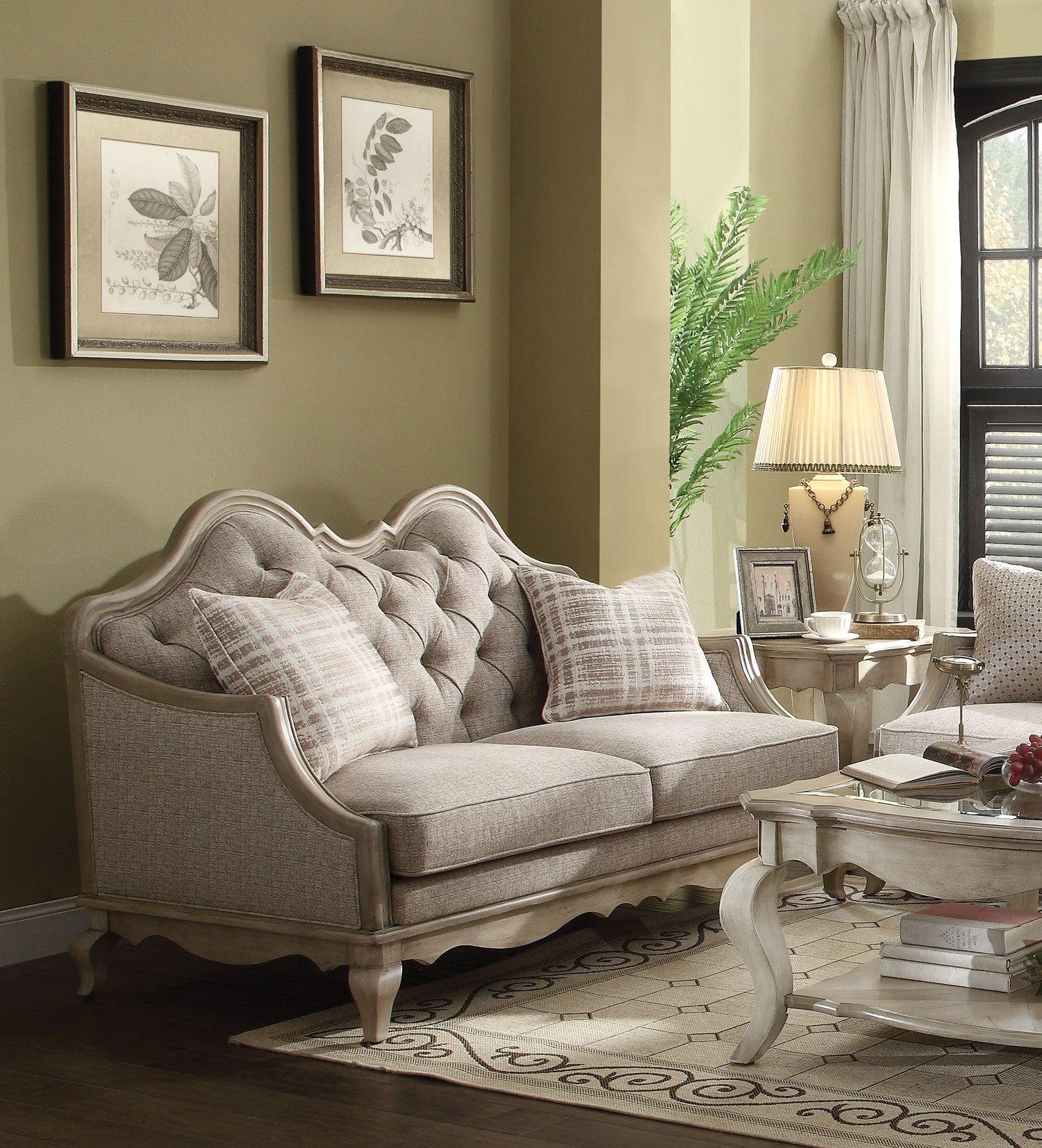 Acme Chelmsford Beige Loveseat 56051 - Perfect for Living Rooms, Small Spaces & Cozy Home Decor