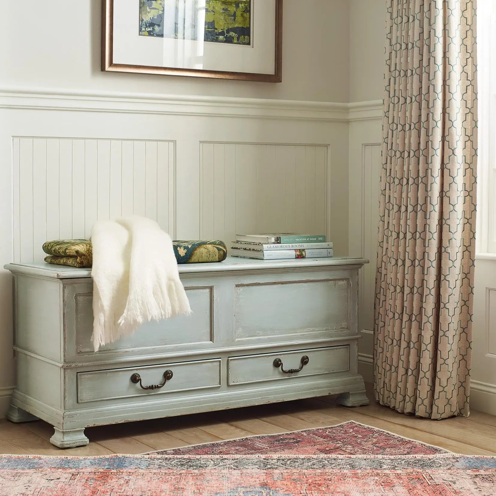Charleston Blanket Chest - Stylish Wooden Storage Chest for Blankets, Linens & Home Decor | Perfect for Bedroom, Living Room & Nursery Organization