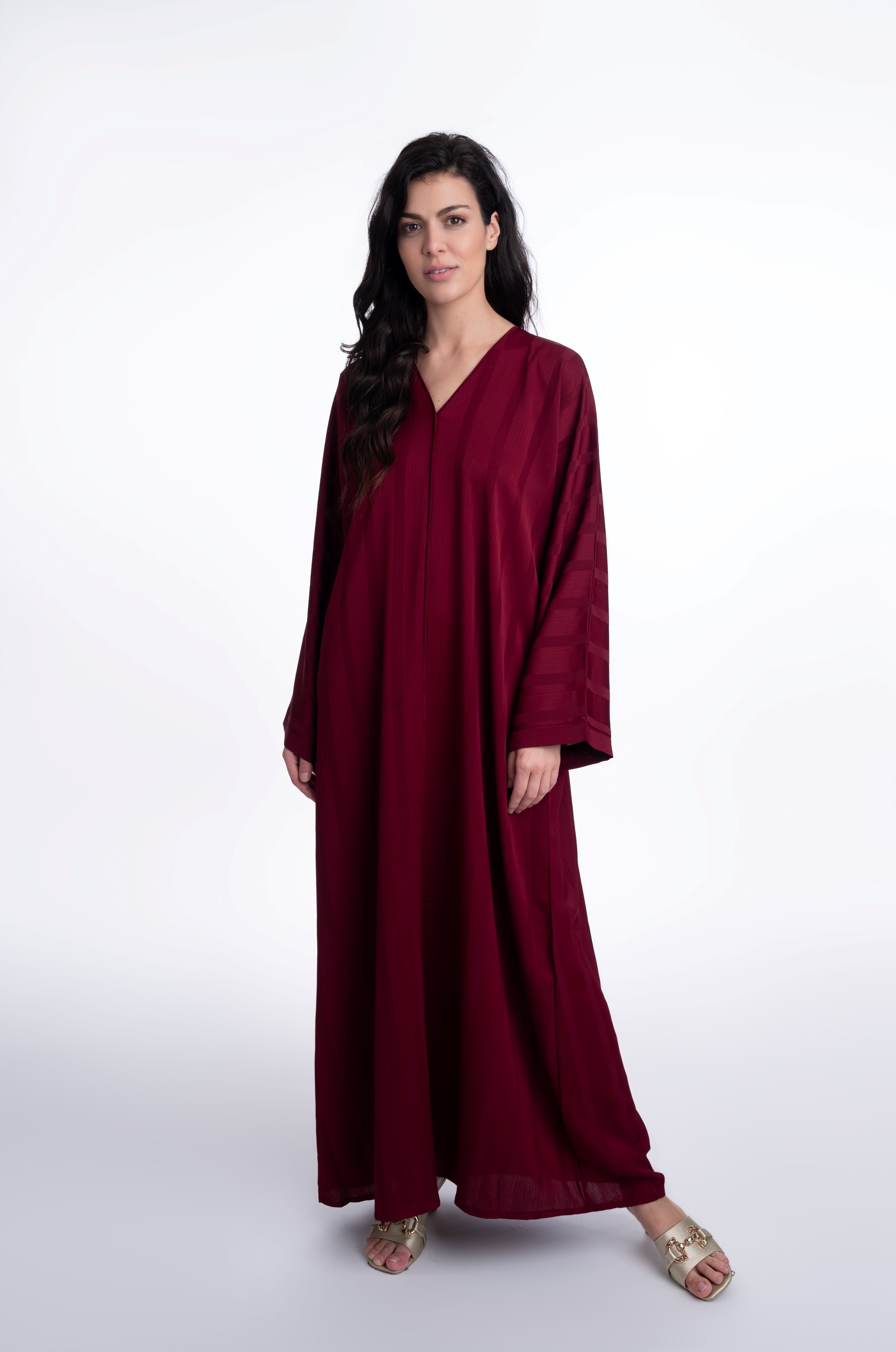 Maaria Abaya Maroon - Elegant Islamic Dress for Women | Perfect for Prayer, Eid, and Special Occasions