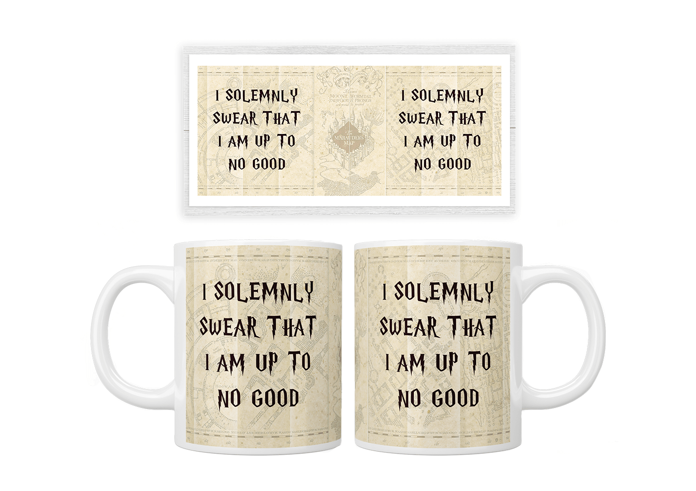 Harry Potter Marauder's Map Mug - 'I Solemnly Swear That I Am Up To No Good' Quote - Collectible Ceramic Coffee Cup for Fans - Perfect for Tea, Coffee & Hot Chocolate at Home or Office