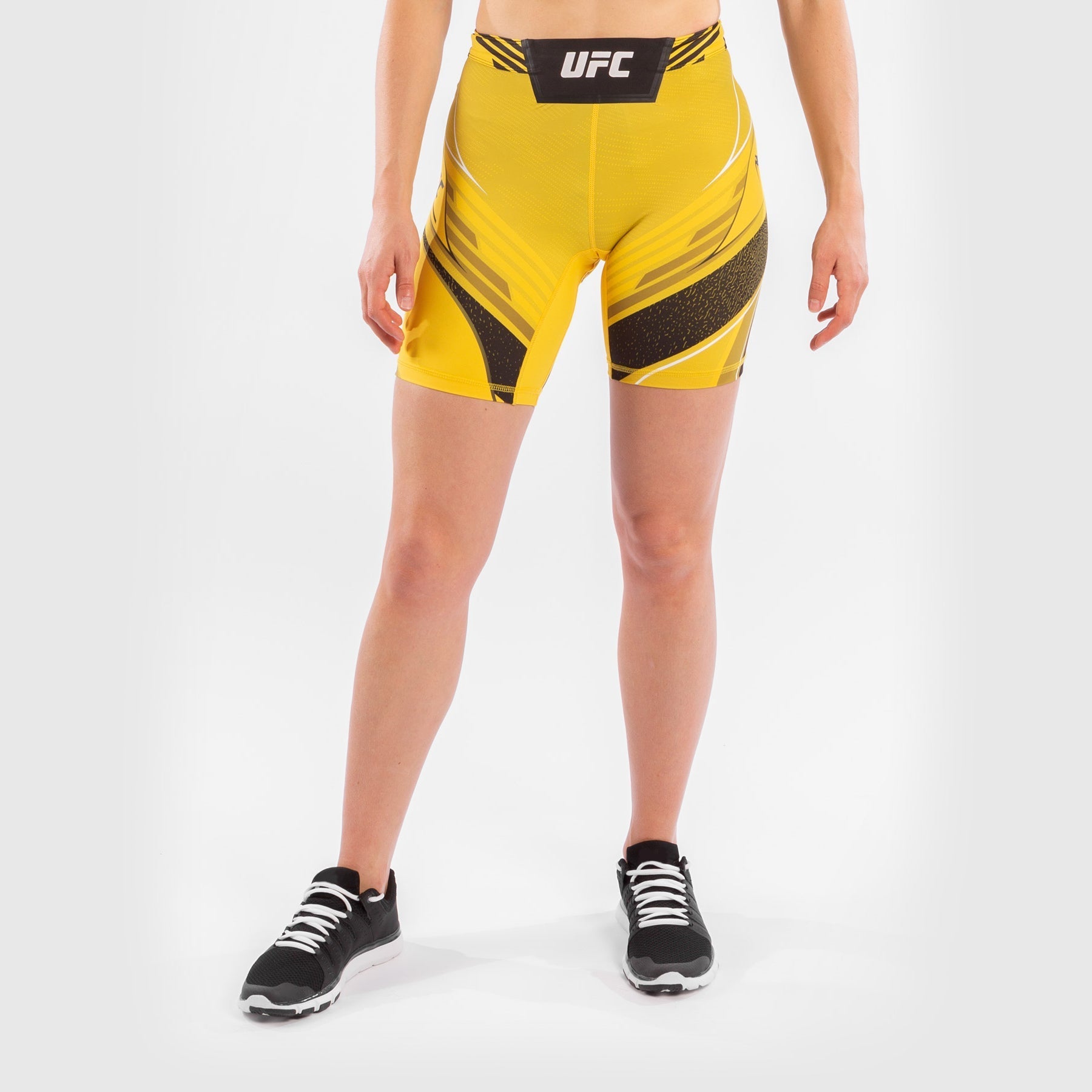 UFC Venum Authentic Fight Night Women's Vale Tudo Shorts - Long Fit MMA Training Shorts for Women - High Performance Yellow Fightwear for UFC Training & BJJ Workouts