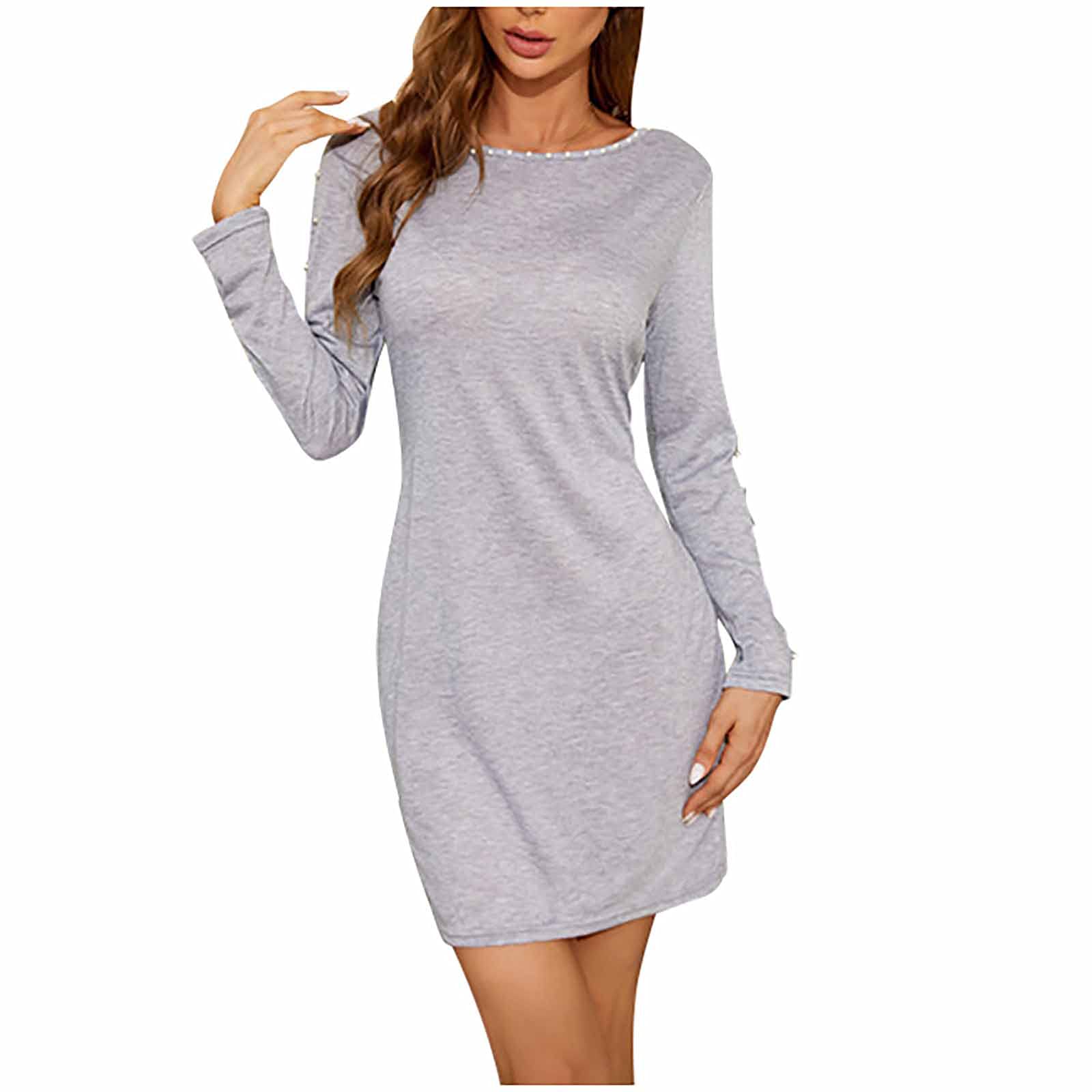 Women's Leaf Print Tunic Dress - Sexy Flowy Sundress for Summer, Casual Teacher Dress & Shopping Outfit | Perfect for Beach, Vacation & Outdoor Activities