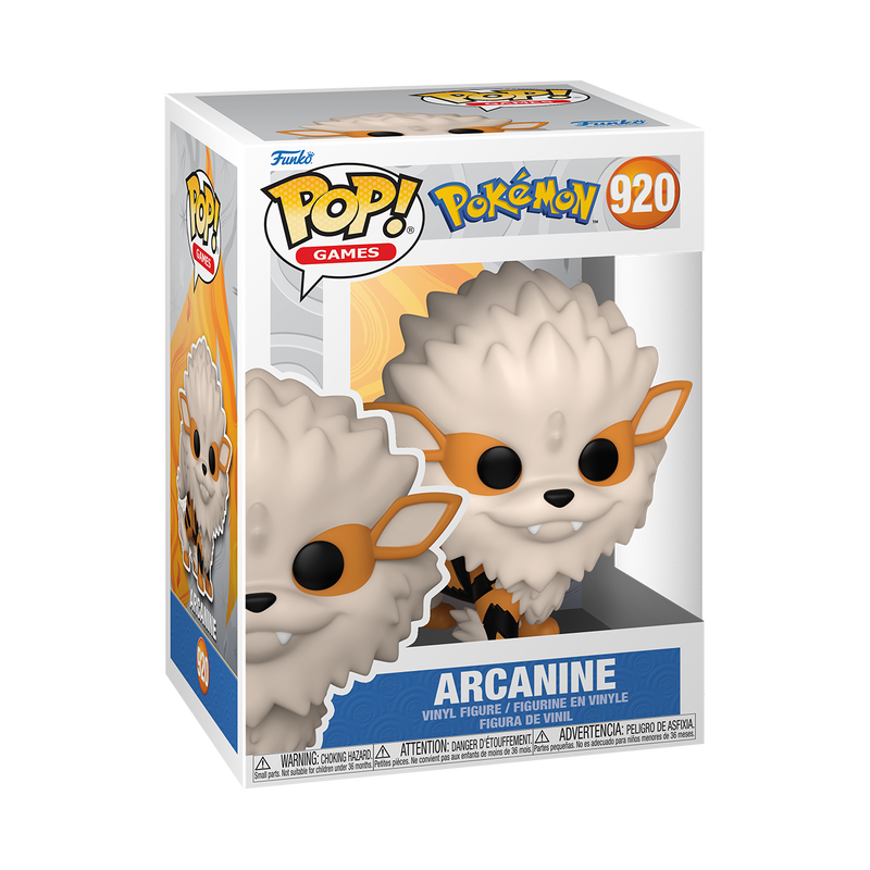 Arcanine Funko Pop Pokemon #920 with Protector Case - Collectible Vinyl Figure for Pokemon Fans & Gift for Gamers