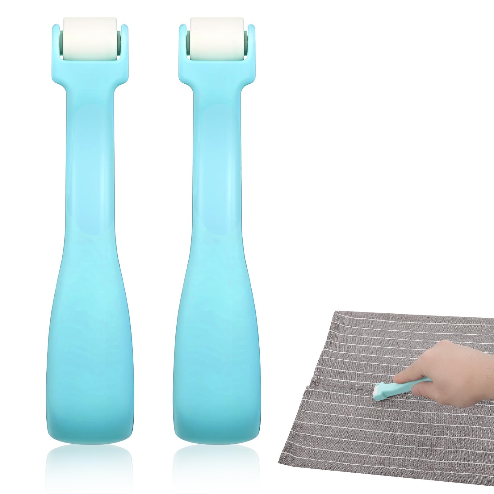 JJUNW 2 Pack Seam Roller Set - Professional Clover Jelly Roll Rug Maker Tool & Tube Maker for Quilting, Sewing, Fabric Crafts - Essential Tailor's Sewing Accessories & Carpet Seam Roller - Perfect for DIY Projects, Home Decor & Professional Tailoring