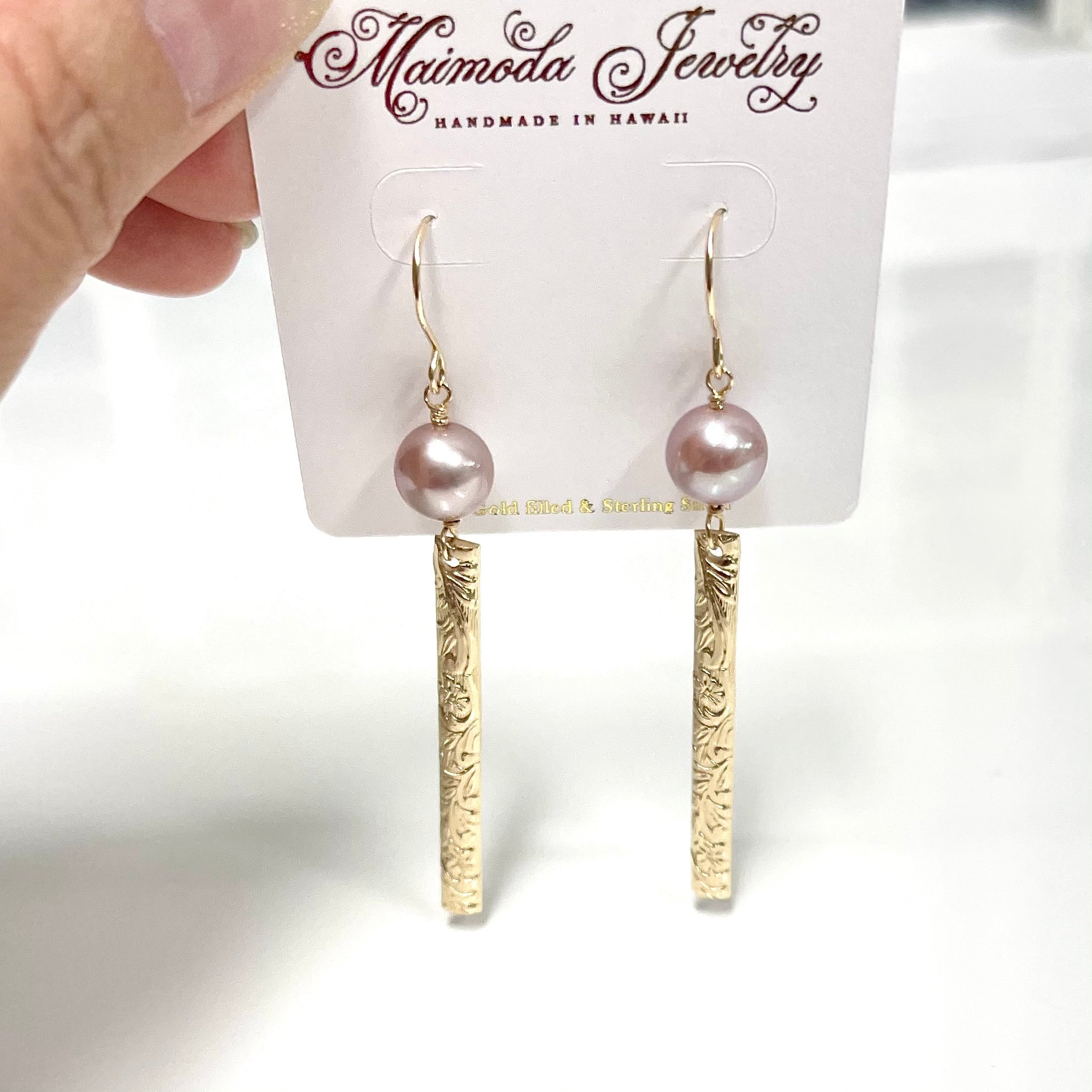E610 Pink Pearl Earrings for Women - Elegant Melia Pearl Stud Earrings for Daily Wear, Parties & Gifts
