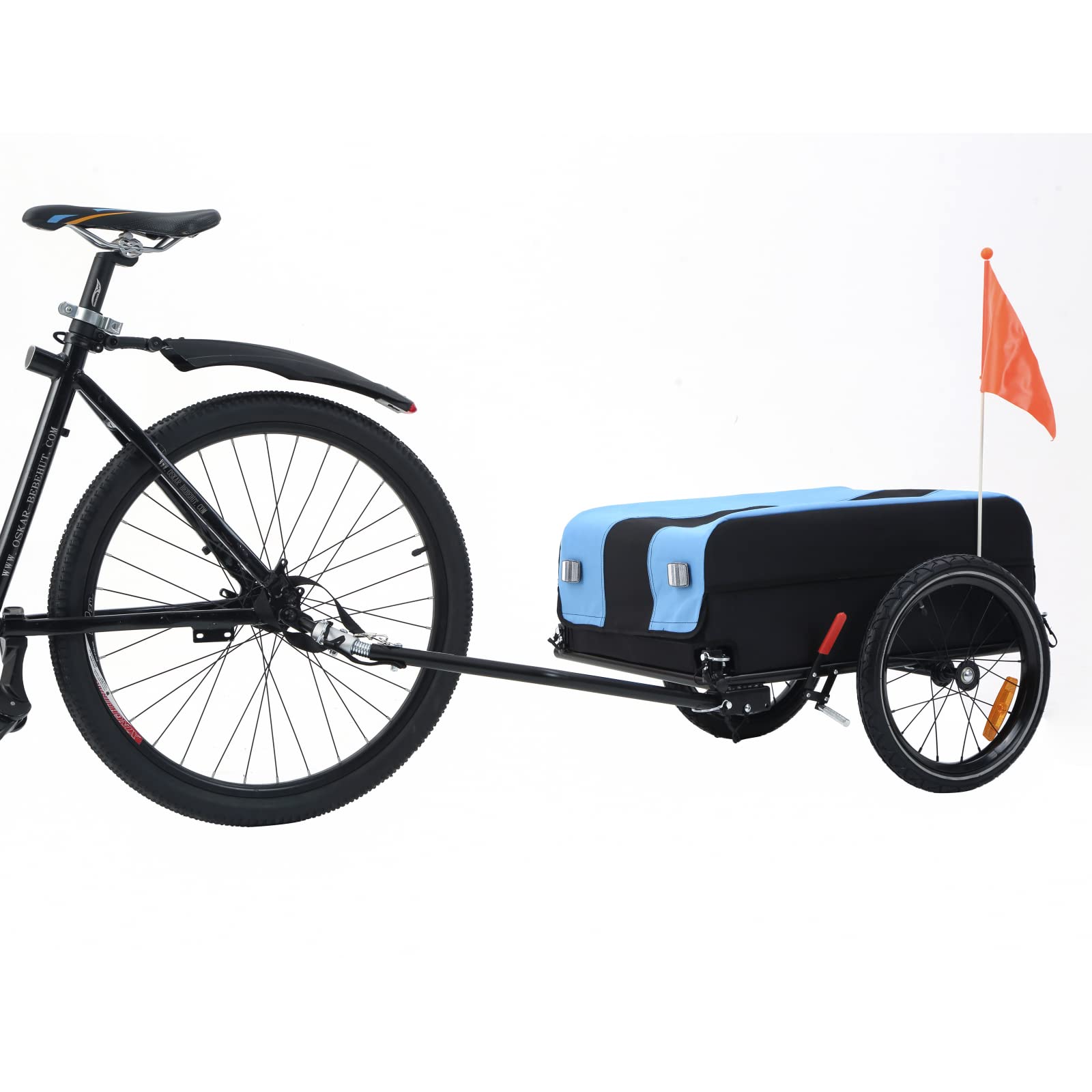 Takefuns 16'' Bike Cargo Trailer with Removable Cover & Folding Frame - Heavy Duty Bicycle Luggage Wagon for Camping, Groceries & Outdoor Adventures - Quick Release Wheels & Durable Construction