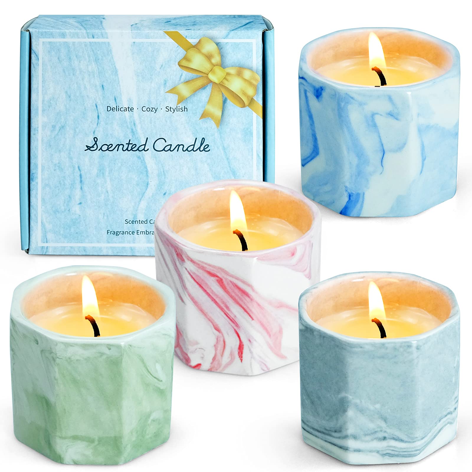 Aromatherapy Soy Wax Candles Set - 4x2oz, Gifts for Home & Relaxation