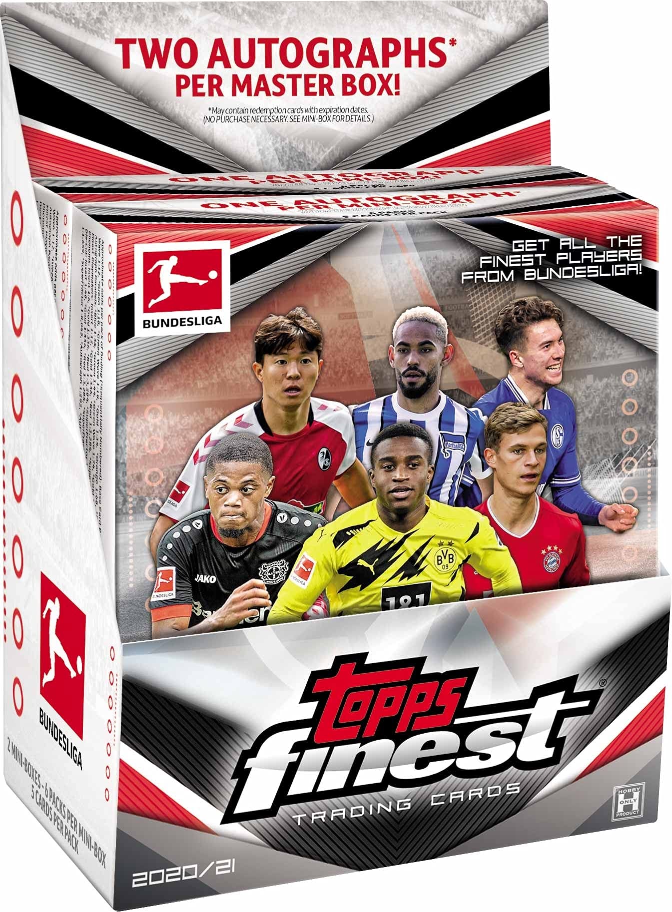 2021 Topps Bundesliga Finest Soccer Hobby Box - 12 Packs with 5 Cards Each (Includes 2 Autographs) | Premium Soccer Trading Cards for Collectors & Fans | Perfect for Gifts, Investments & Fantasy Leagues