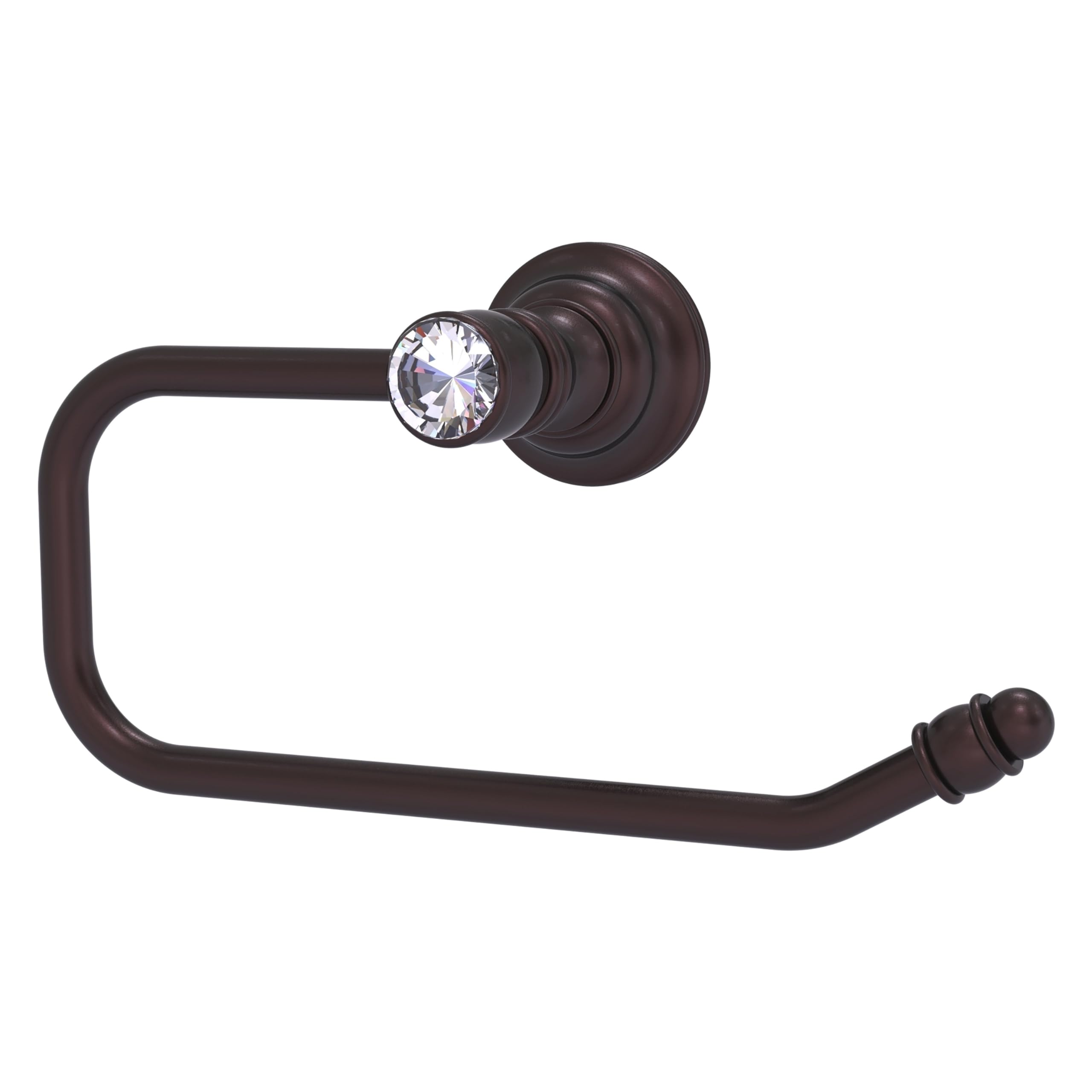Allied Brass CC-24E Carolina Crystal Collection Euro Style Tissue Toilet Paper Holder in Antique Bronze - Elegant Bathroom Accessory for Home & Hotel Decor