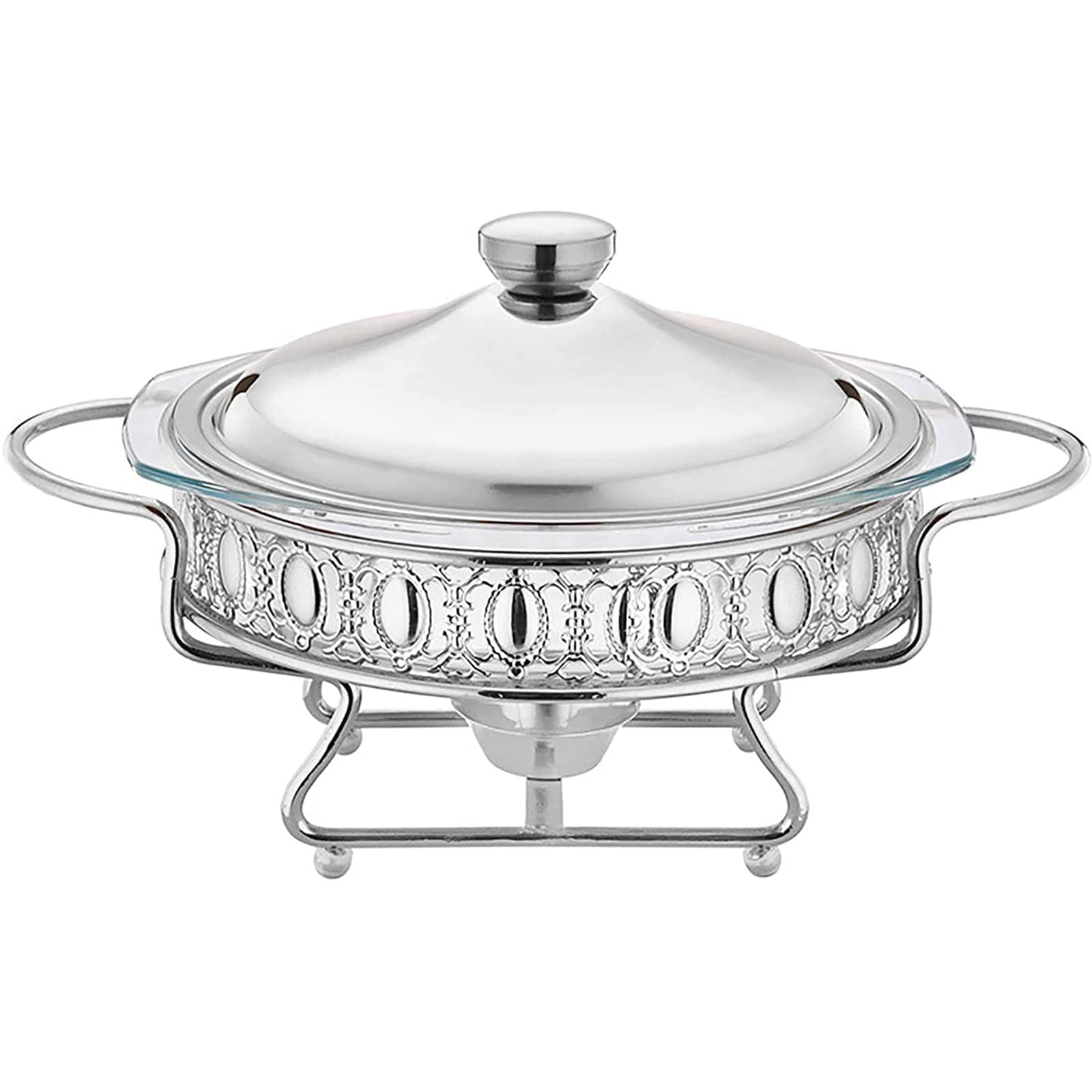 2 Quart Stainless Steel Chafing Dish Buffet Warmer Set with Lid - Food Warmers for Parties, Catering, Buffets & Outdoor Events (Silver) - Keep Food Hot for Weddings, Banquets & BBQs