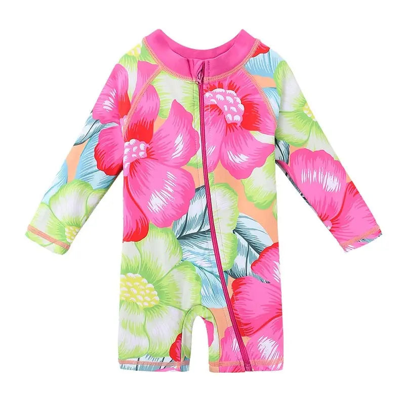 Long Sleeve UV Protection Swimsuits for Girls & Boys 0-6 Years | Kids Rash Guard Swimwear for Beach, Pool & Sun Protection