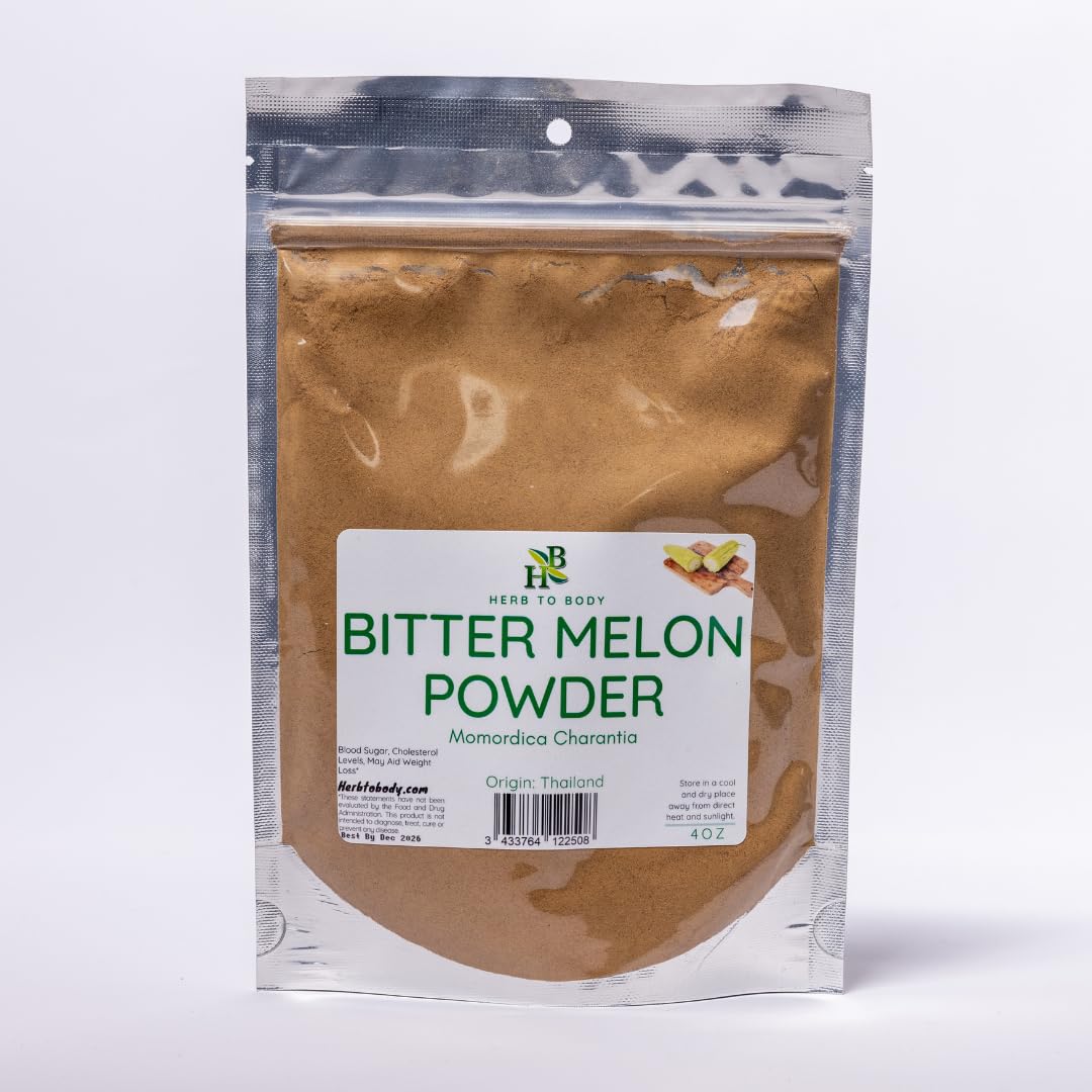 Pure Bitter Melon Powder 4oz (113g) - 100% Natural Momordica Charantia Powder for Cooking, Baking & Smoothies - Premium Herbal Supplement for Blood Sugar Support & Healthy Recipes