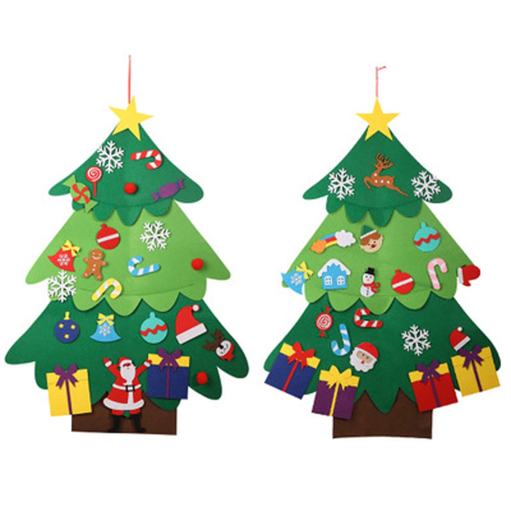 DIY Christmas Tree Kit - Non Woven Fabric Felt Christmas House & Tree Puzzle Set for Kids | Creative Holiday Decor Craft Gift for Children | Perfect for Classroom Activities & Family Christmas Crafts