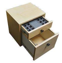 AMSEC 1335492 Maple Two-Drawer Storage Cabinet - Organize Office, Living Room, or Bedroom with Stylish Wooden Storage Solution