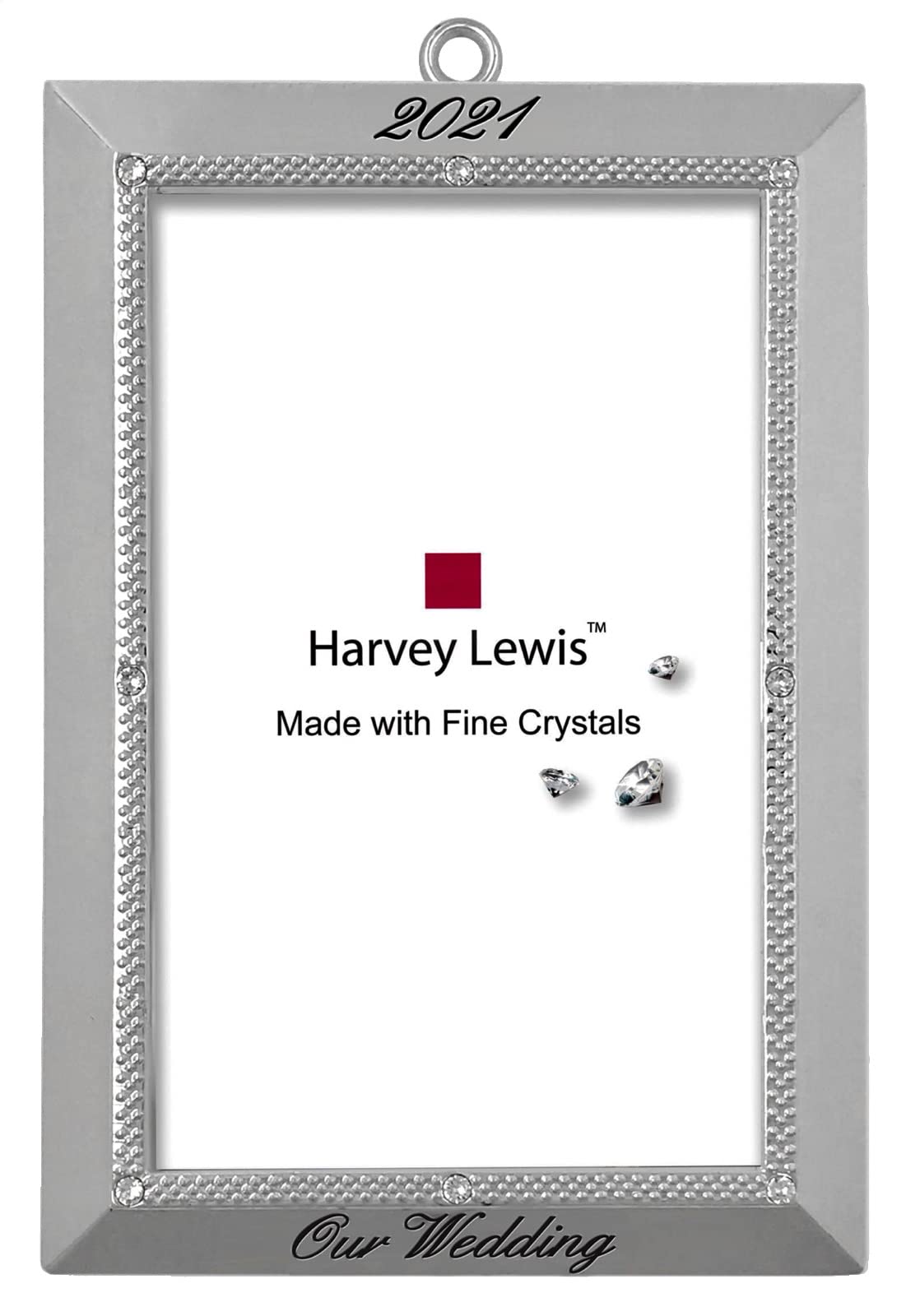 Silver-Plated Wedding Frame with Crystals - Elegant Gift for Anniversaries & Weddings