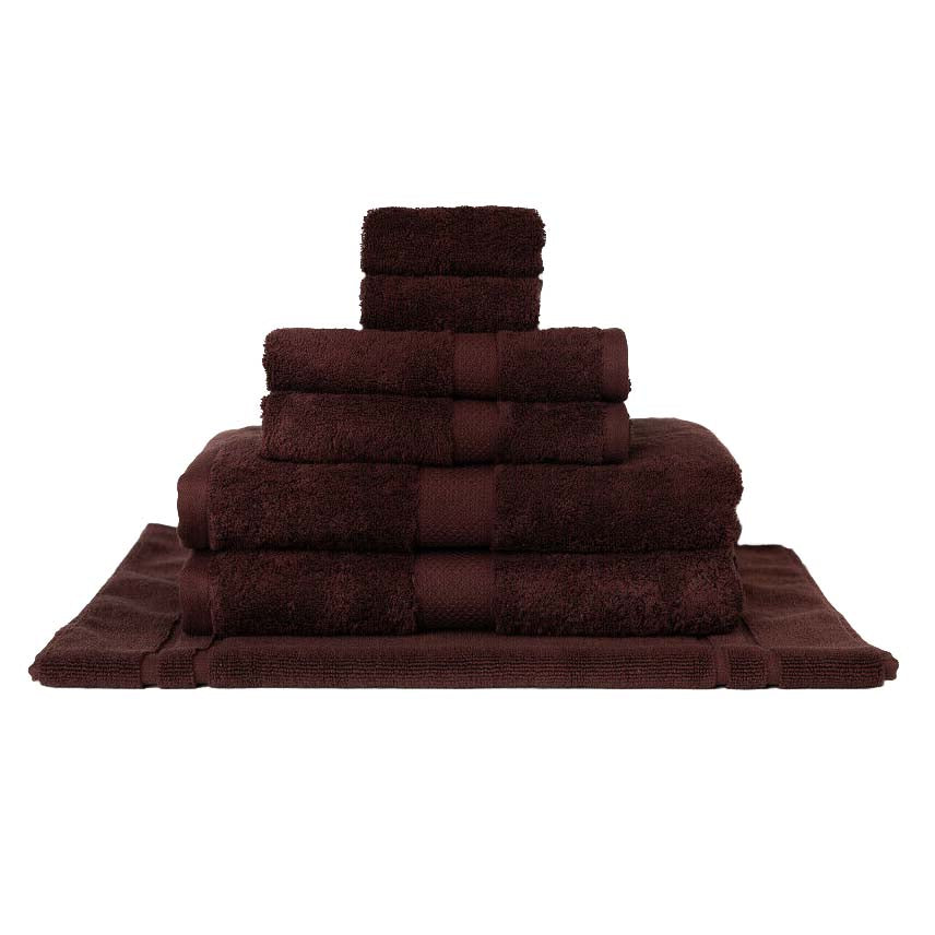 Premium 100% Combed Cotton Bath Towel Set - 7 Piece Luxury Chocolate Brown Towels for Spa, Hotel & Home Use - Soft & Absorbent Quick-Dry Towels