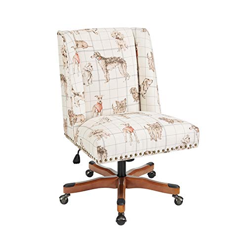 Riverbay Furniture Dog Wood Upholstered Office Chair in Beige - Ergonomic Desk Chair for Home & Office Workspace, Comfortable Computer Chair with Adjustable Height for Long Hours Sitting