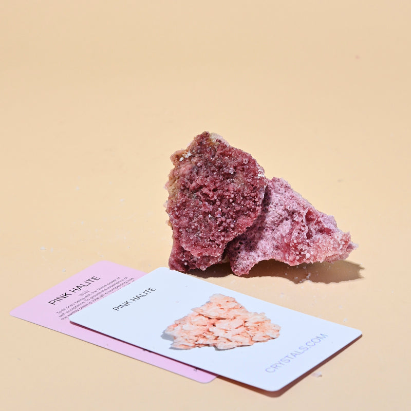 Natural Pink Halite Crystal - 4 Inch Raw Salt Rock Specimen for Home Decor, Meditation & Healing Stone Collection