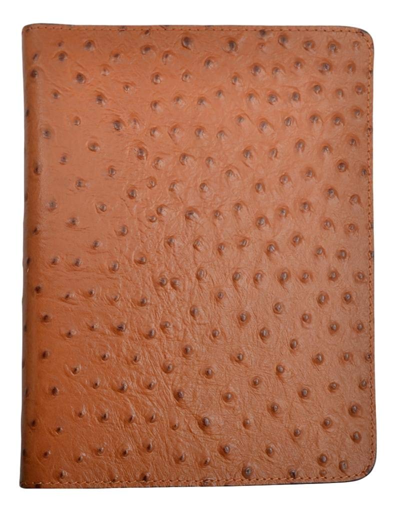 3D Belt Co. Western Ostrich Print Leather Bible Cover - Premium Handmade Bible Case for Men & Women - Perfect for Church, Travel, and Gift Giving