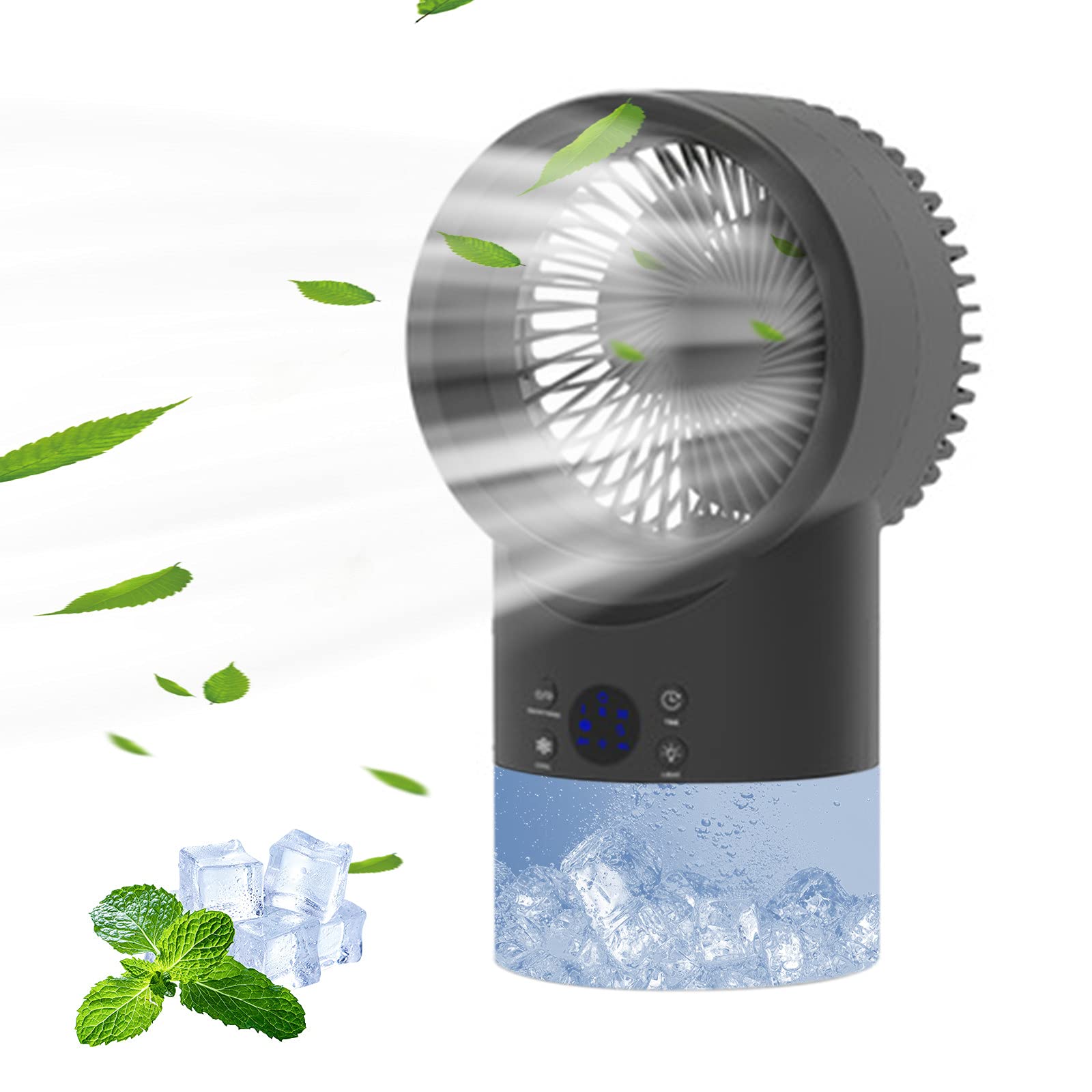 Portable Air Cooler with Multi-Color LED Lights - 3-in-1 Mini Fan, Personal Cooler & Humidifier for Home, Office, Bedroom & Outdoor Use