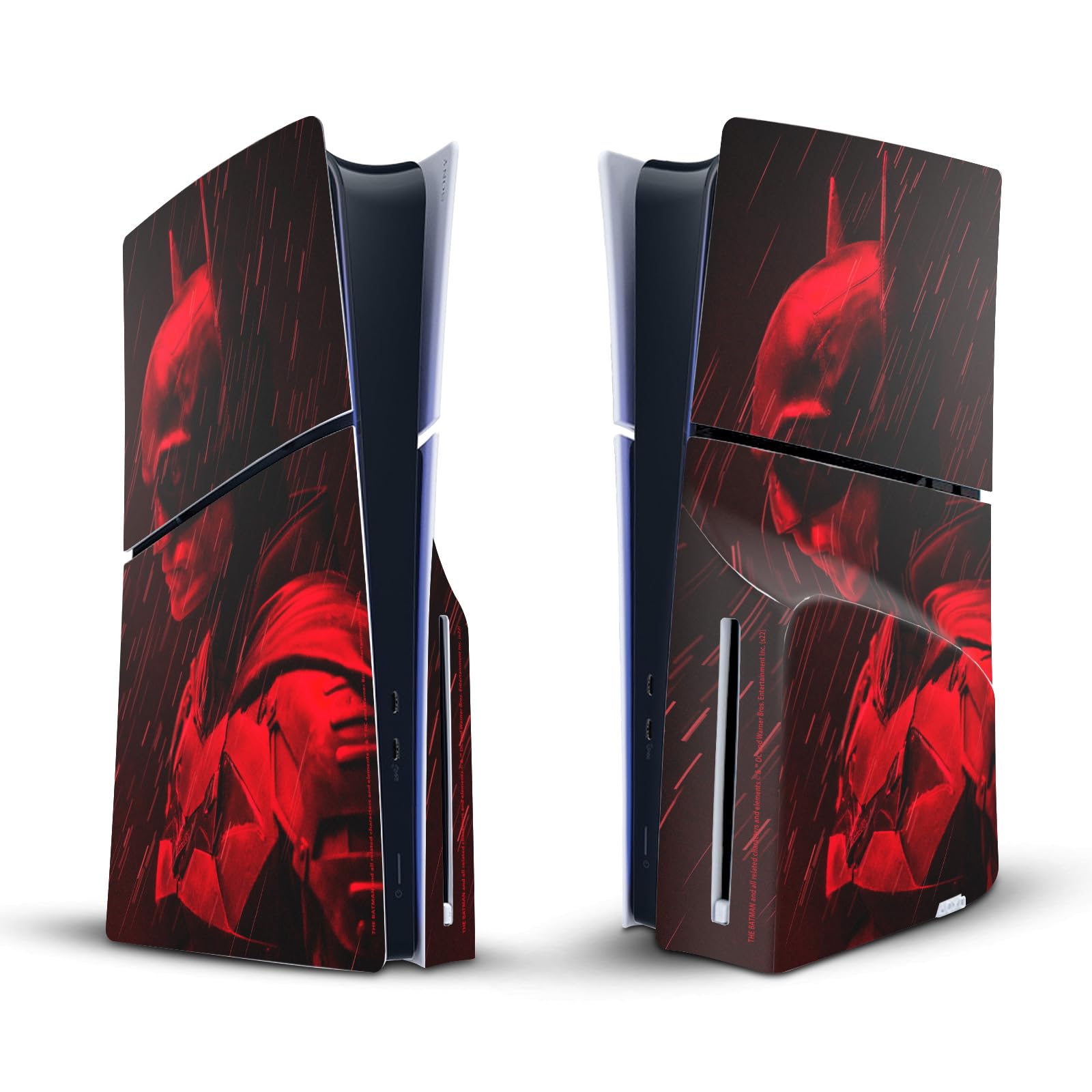Official The Batman Neo-Noir Rain Vinyl Sticker Skin for Sony PlayStation 5 PS5 Slim/PRO Disc Edition Console - Protective Gaming Decal for Enhanced Console Style & Scratch Resistance - Perfect for Gamers, Collectors & Batman Fans
