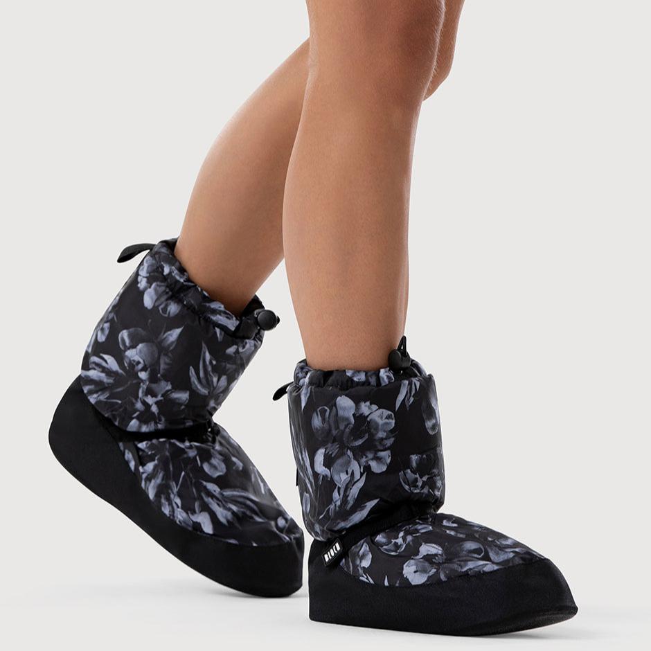 Bloch Women's Black Printed High Warm Up Booties - Dance Shoes for Ballet, Jazz & Contemporary - Perfect for Studio, Performance & Practice