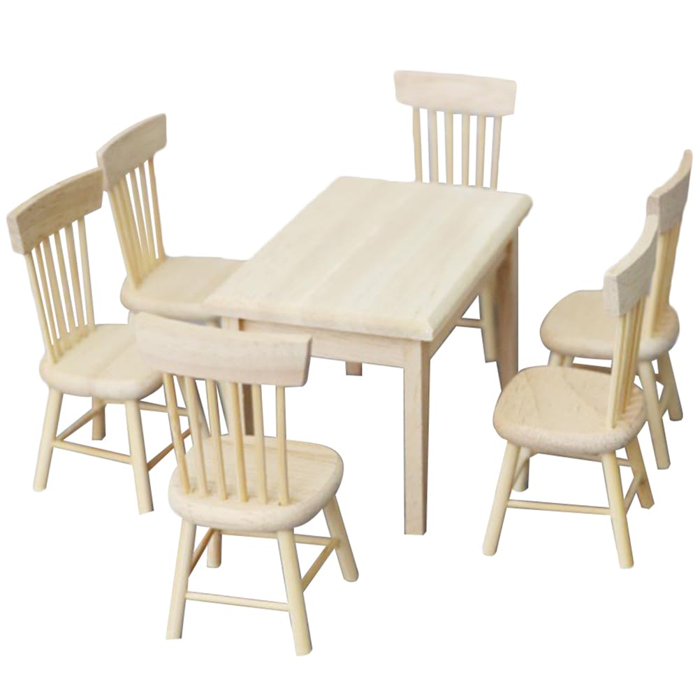 1/12 Scale Miniature Dollhouse Furniture Set - Mini Table & Chairs for Kitchen Decor, Doll Accessories | Perfect for DIY Dollhouse, Model Displays & Collectible Miniatures