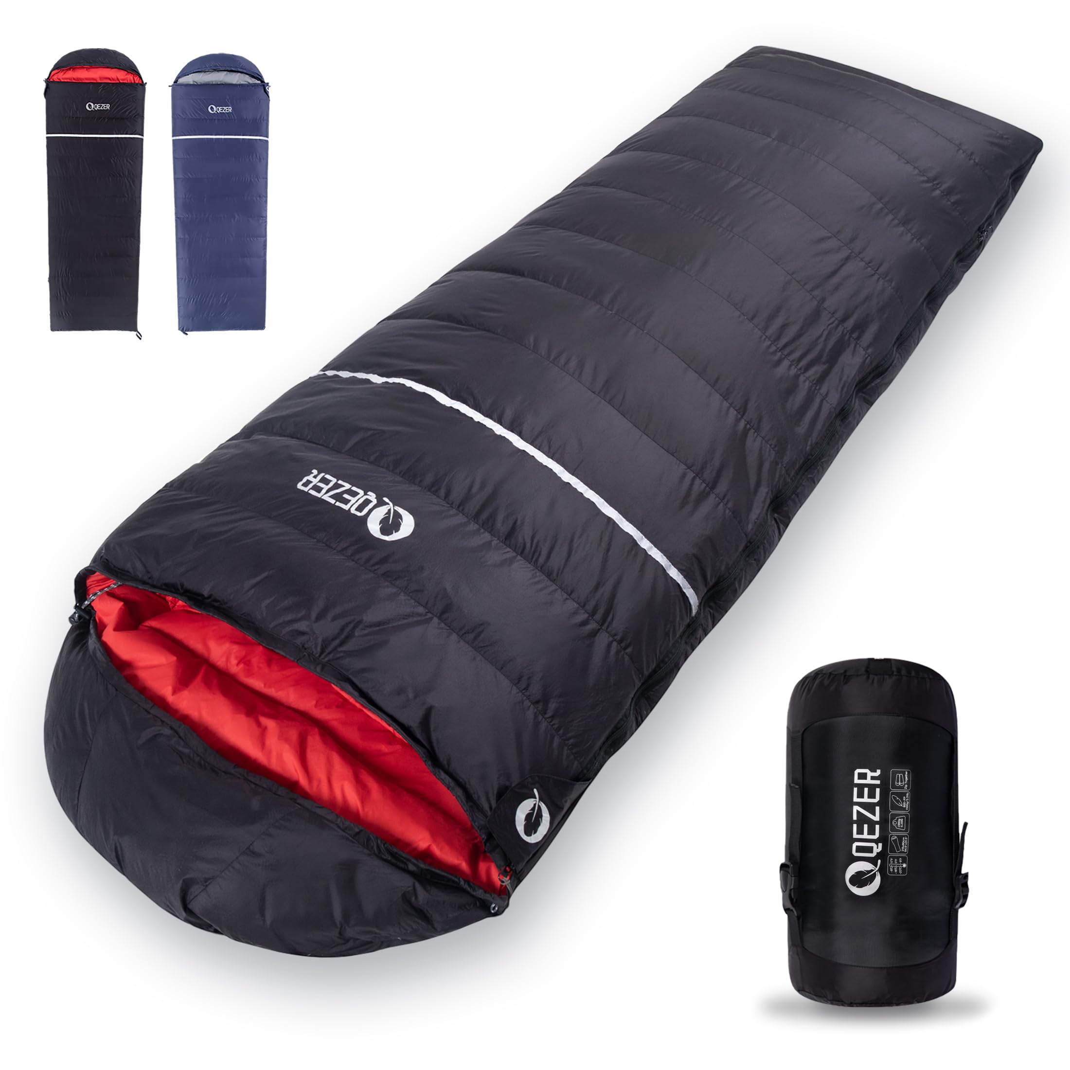 Ultralight 600 Fill Power Down Sleeping Bag for Adults - Compact & Portable with Compression Sack - Perfect for Backpacking, Camping, Hiking & Outdoor Adventures