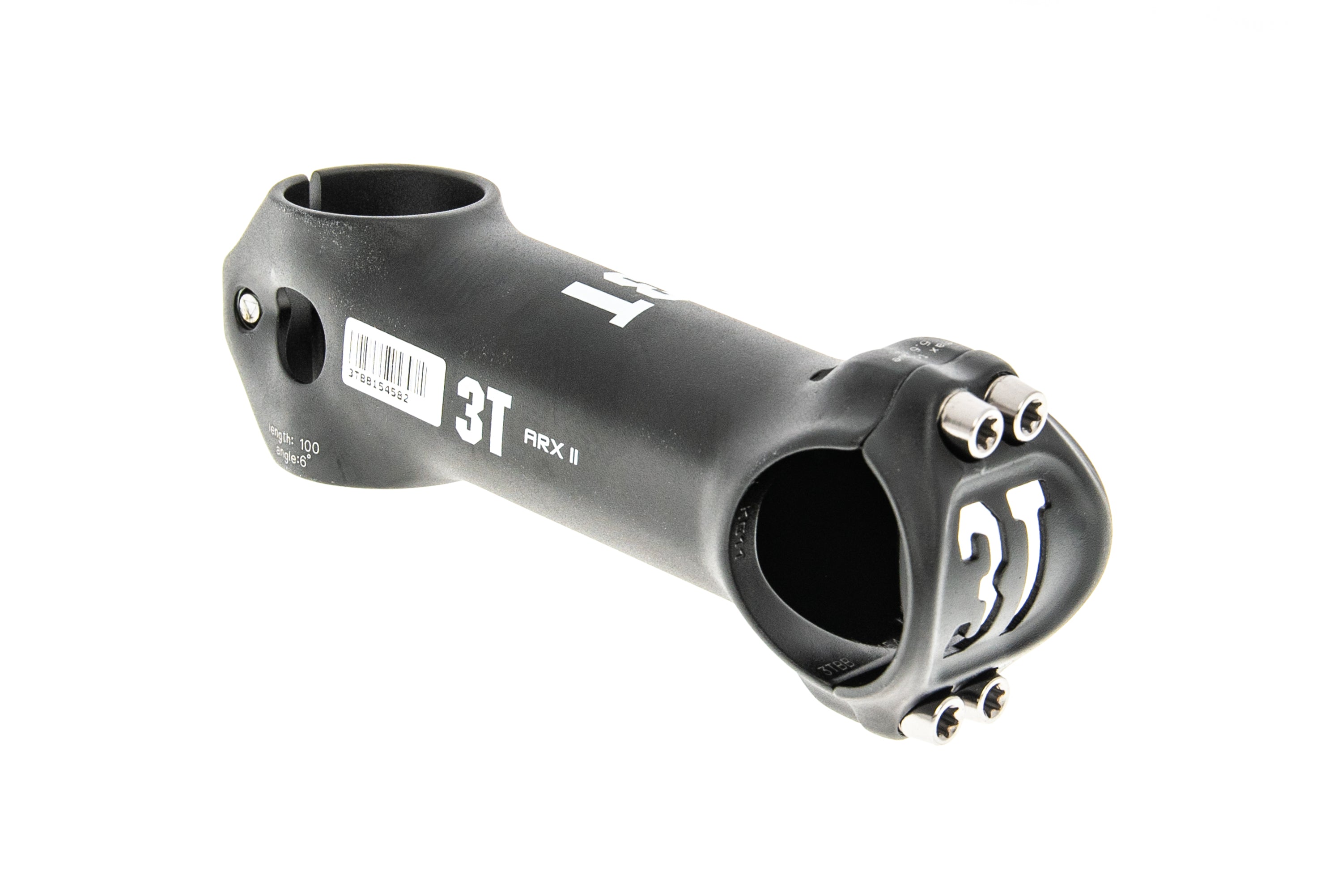 3T ARX II Stem - 31.8mm Aluminum Bicycle Handlebar Stem - 100mm Length, 6 Degree Rise, Black - Perfect for Road Bikes & Mountain Bikes Cycling Accessories