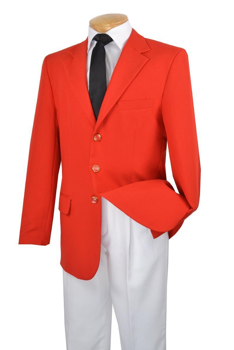 Men's Slim Fit Single Breasted Blazer with 3 Buttons - Vinci Red | Formal Business Suit Jacket for Office, Wedding & Special Occasions
