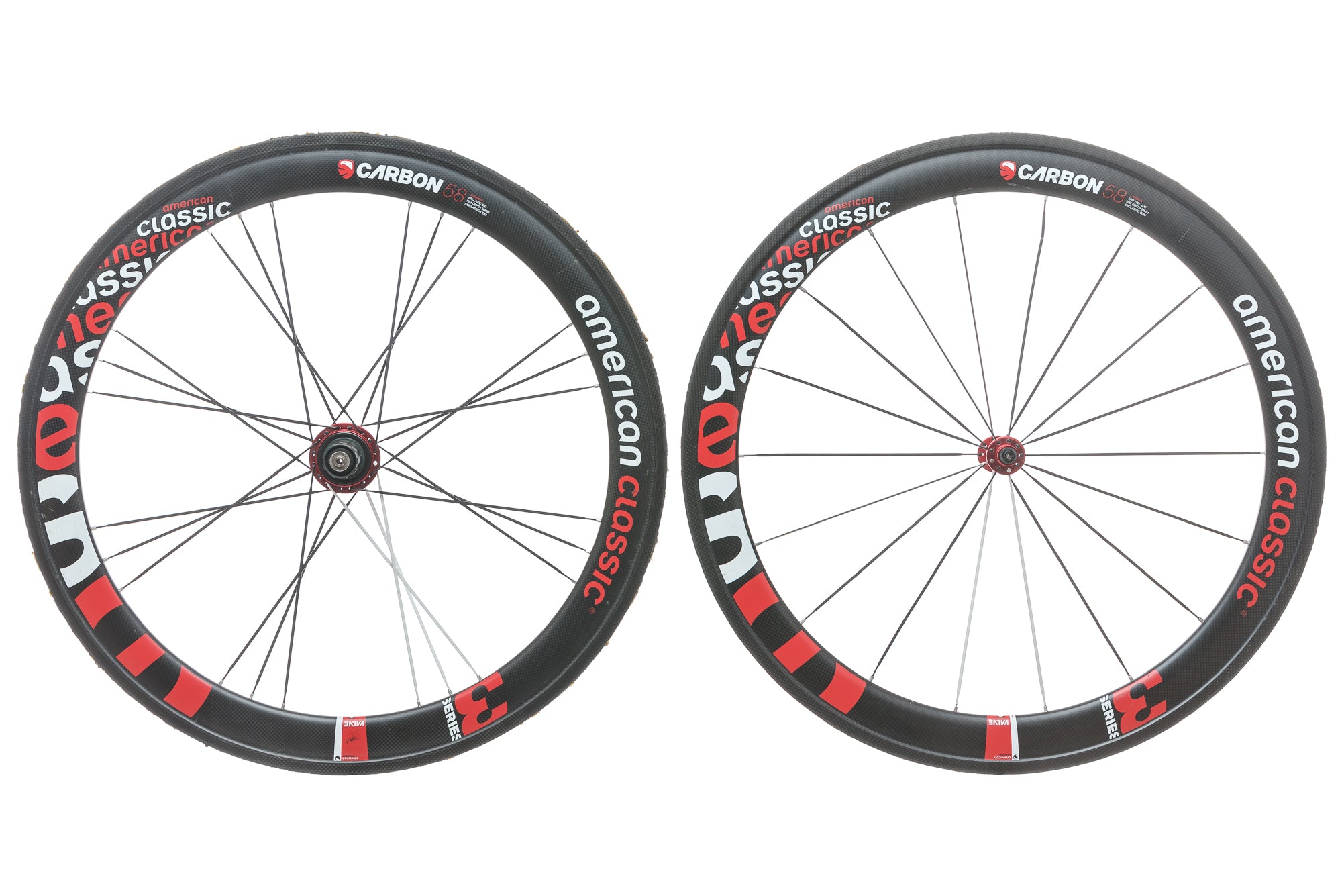 American Classic Racing Carbon 58 3 Series Tubular 700c Wheelset - Lightweight Aero Road Bike Wheels for Competitive Cycling & Triathlon Racing
