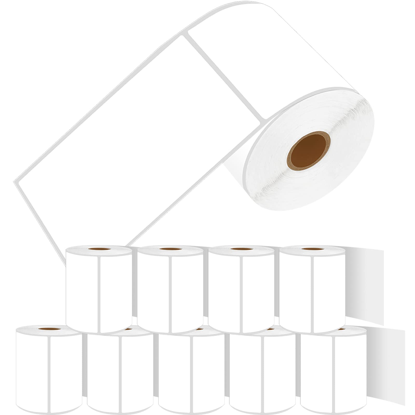 10 Rolls KCMYTONER Compatible Brother RDS02U1 RD-S02U1 4x6 Inch White Die Cut Shipping Labels - Works with TD-4000 & TD-4100N Printers (270 Labels/Roll) - Perfect for Ecommerce, Retail Packaging & Shipping Labels