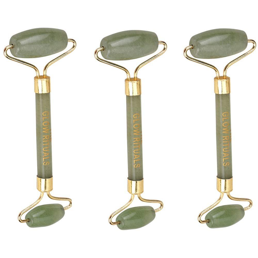 Green Jade Roller for Face & Skin - The Glow Rituals Jade Massage Tool for Anti-Aging, Puffiness & Wrinkles | Perfect for Morning Routine, Spa Night & Self-Care