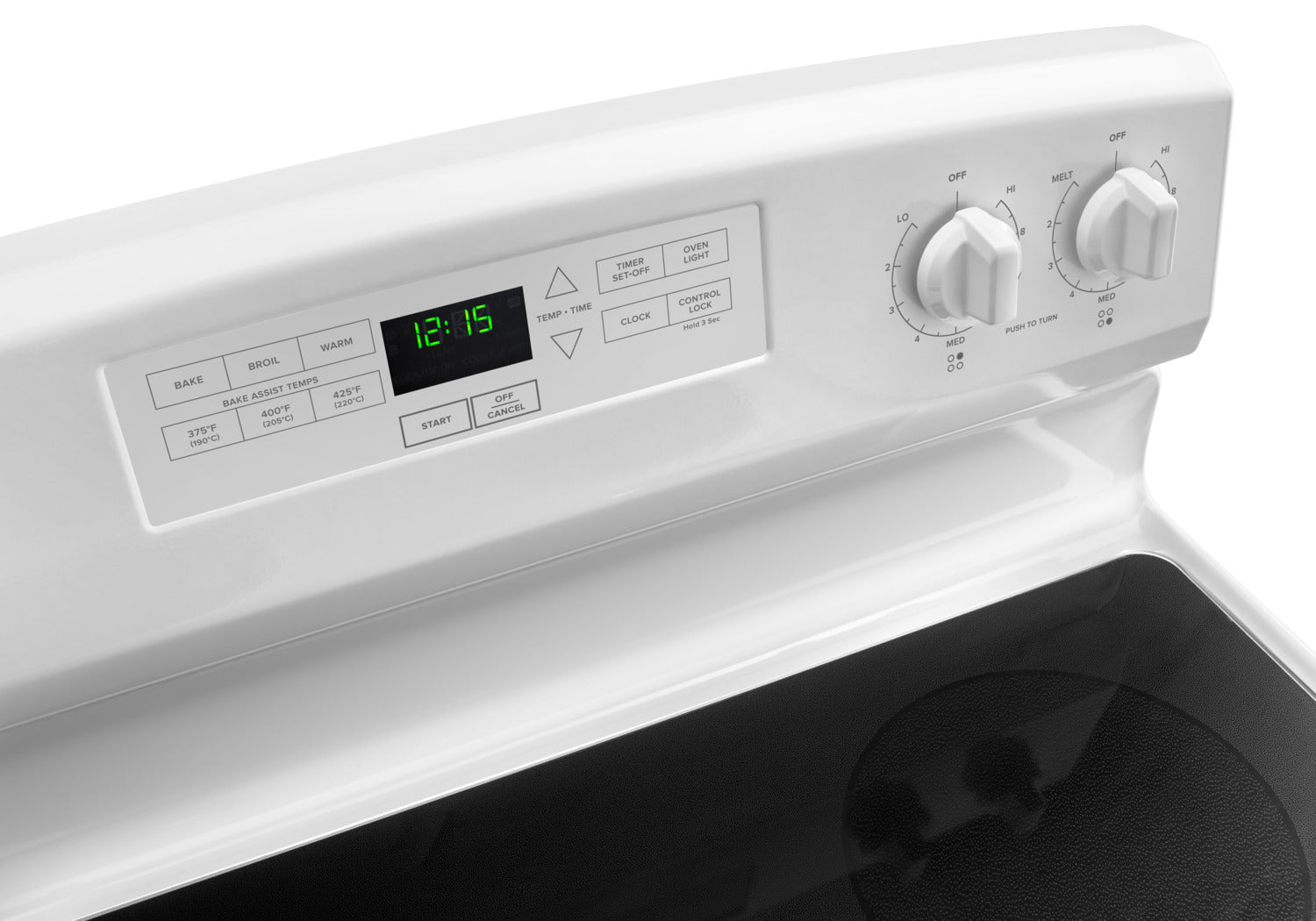 Amana 30 Inch Freestanding Electric Range - 4.8 Cu. Ft. Capacity, 5 Burner Cooktop, Self-Cleaning Oven (YAER6303MFW) - Perfect for Family Kitchens & Home Chefs