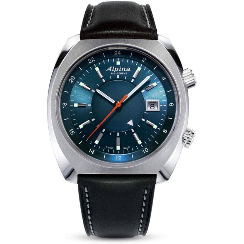 ALPINA STARTIMER PILOT HERITAGE AL 555N4H6 Men's Automatic Watch - Swiss Made Chronograph with Date Display, Leather Strap, Water Resistant for Business, Travel & Aviation Enthusiasts