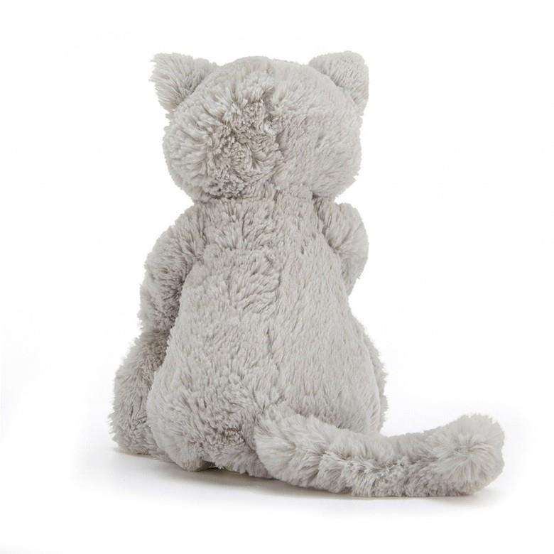 Bashful Grey Kitty Plush Toy - Medium Size Soft Stuffed Animal for Kids, Perfect for Cuddling, Gifts, and Nursery Decor