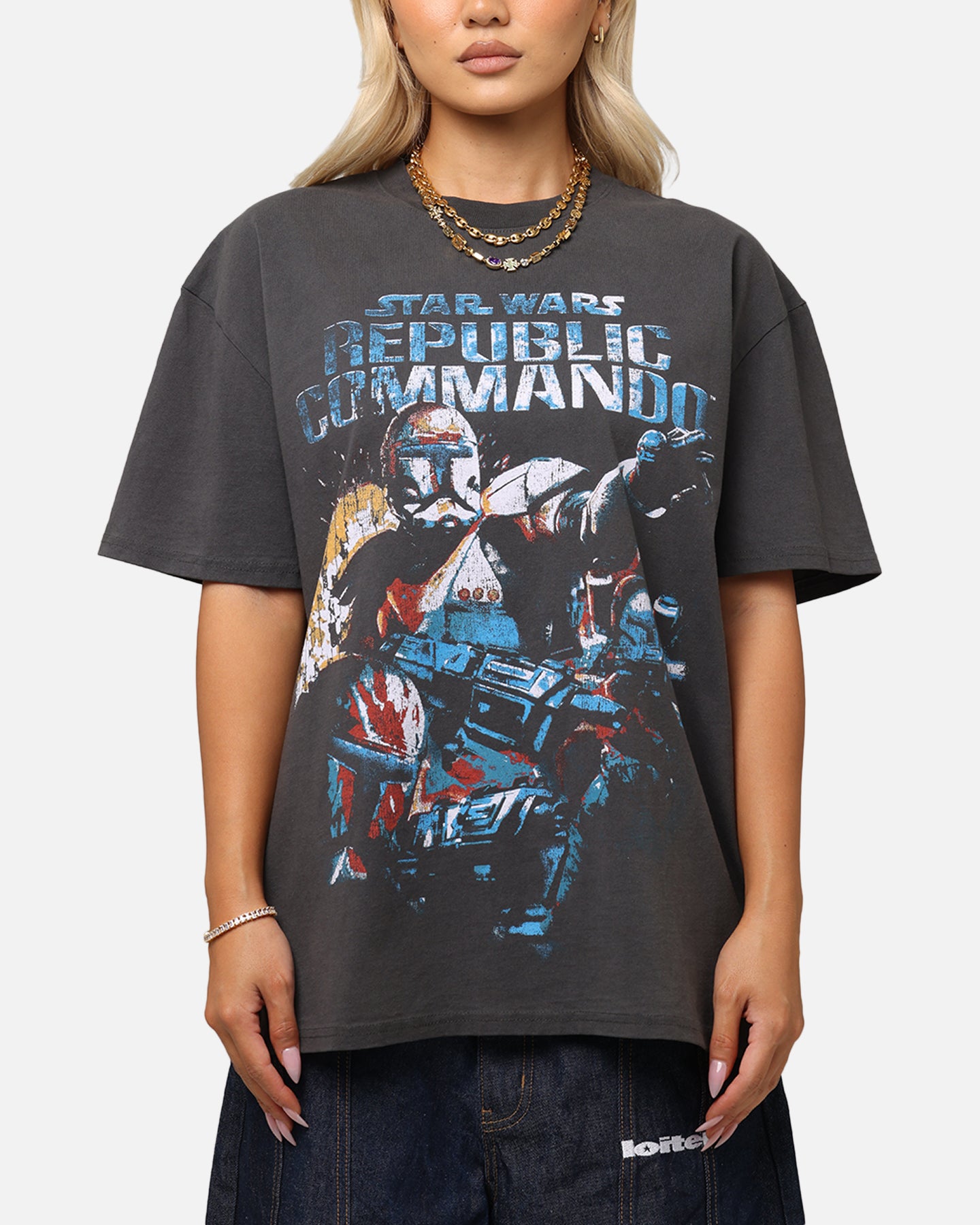 Star Wars Battlefront Republic Commando Heavy T-Shirt - Vintage Black Wash Cotton Tee for Men - Perfect for Cosplay, Gaming & Star Wars Fan Events