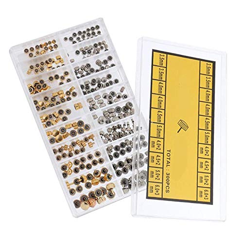 300pcs Watch Repair Tool Kit - Gold & Silver Dome/Flat Head Screws for Clock & Watchmakers | Replacement Parts for Watch Maintenance & DIY Fixes (Perfect for Watch Repair Shops, Hobbyists & Jewelry Making)