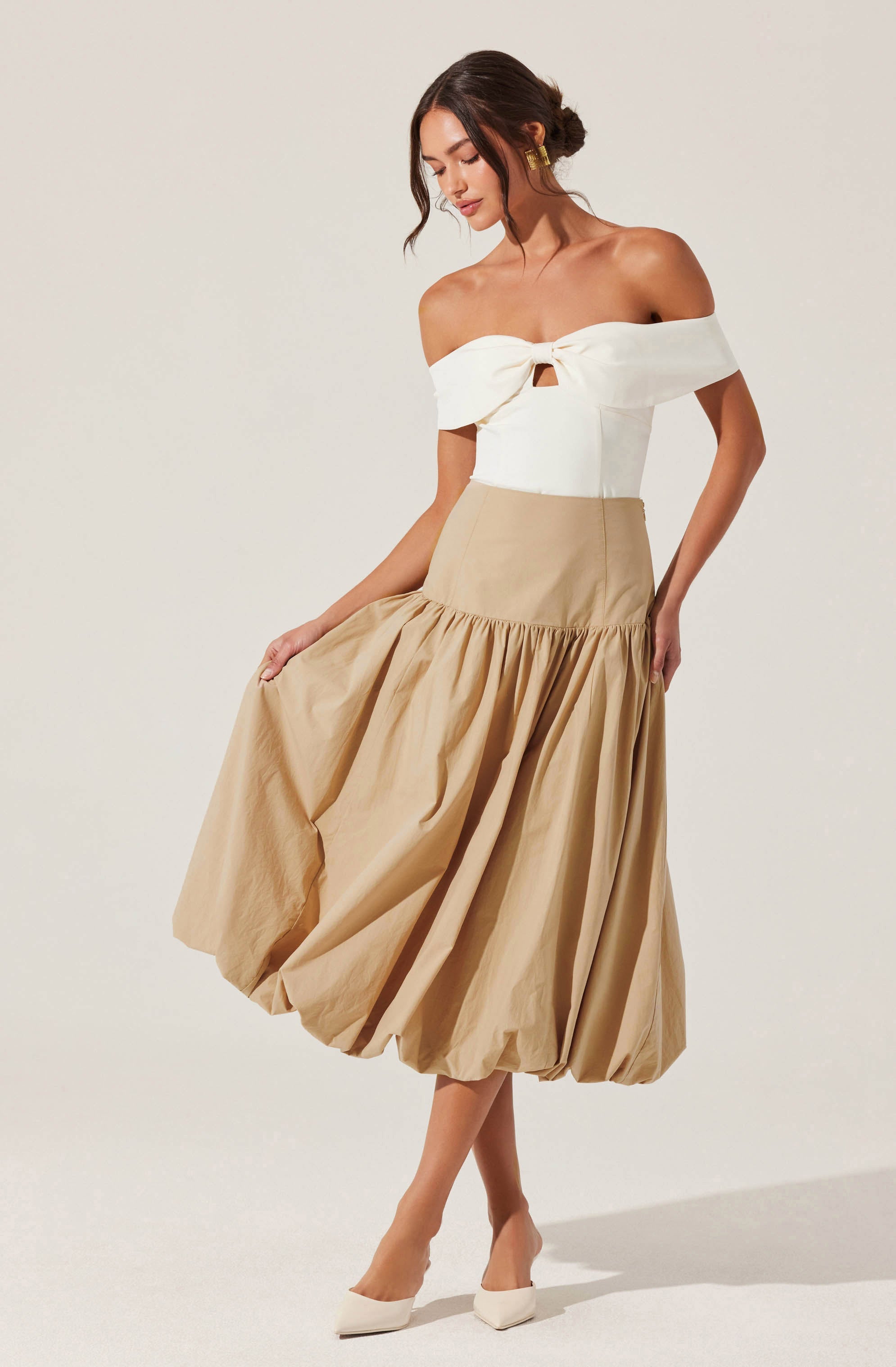 Laryn Drop Waist Bubble Skirt - Women's Flowy A-Line Party Dress for Special Occasions & Evening Events