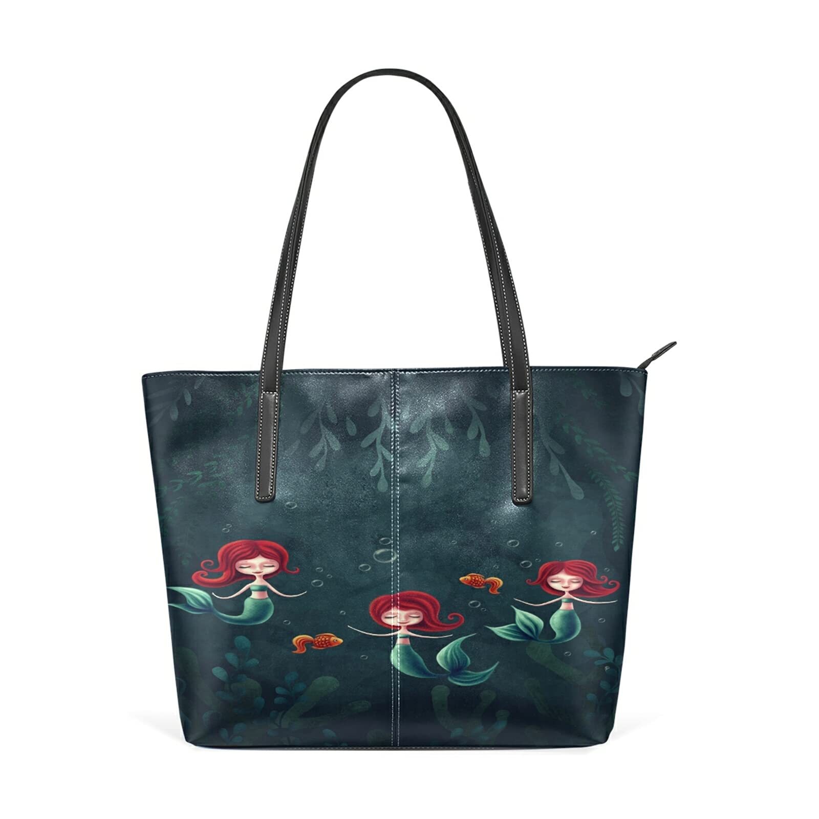 Stylish Mermaid & Goldfish Leather Crossbody Bag for Women - Fashionable Shoulder Purse & Tote Satchel - Perfect for Beach Outings, Date Nights, and Summer Vacations