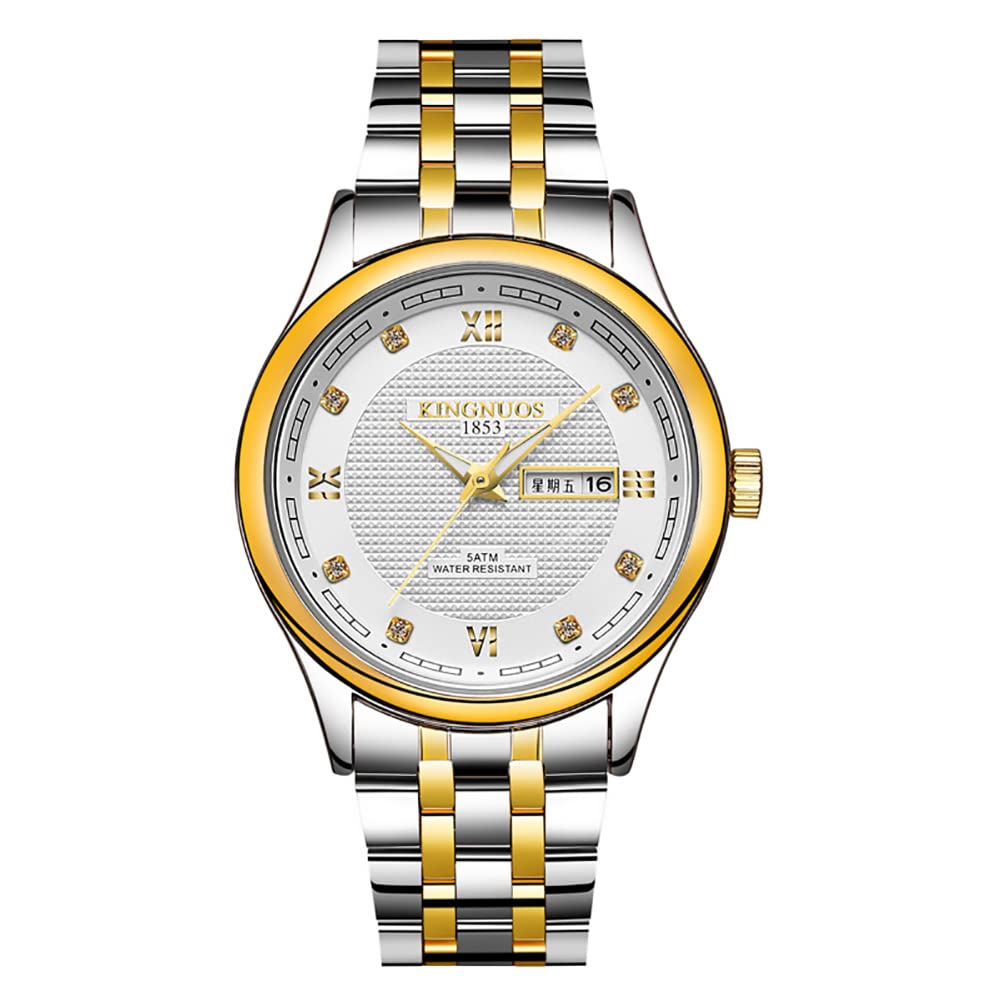 Men's Quartz Chronograph Waterproof Wristwatch - Business & Casual Leather Band Watch for Office, Dating & Outdoor Activities
