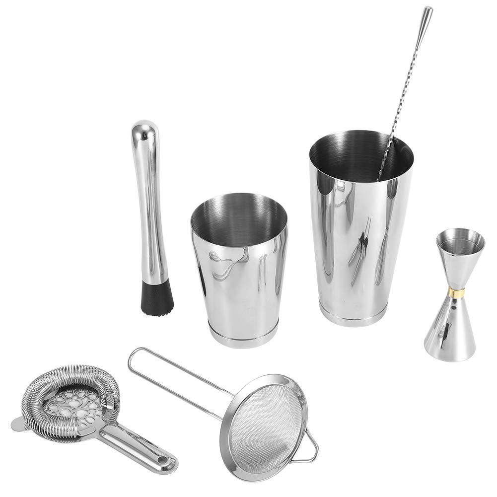 Premium Stainless Steel Cocktail Shaker Set - Rustproof, Dishwasher Safe & Scratch Resistant Bar Tools for Home Bartending | Perfect for Mixing Martinis, Margaritas & Cocktail Parties