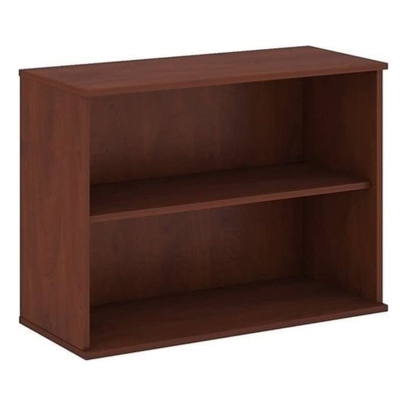 Bush Business Furniture 30H 2 Shelf Bookcase in Hansen Cherry - Stylish Office Bookcase for Home & Office Organization, Perfect for Books, Files & Decor