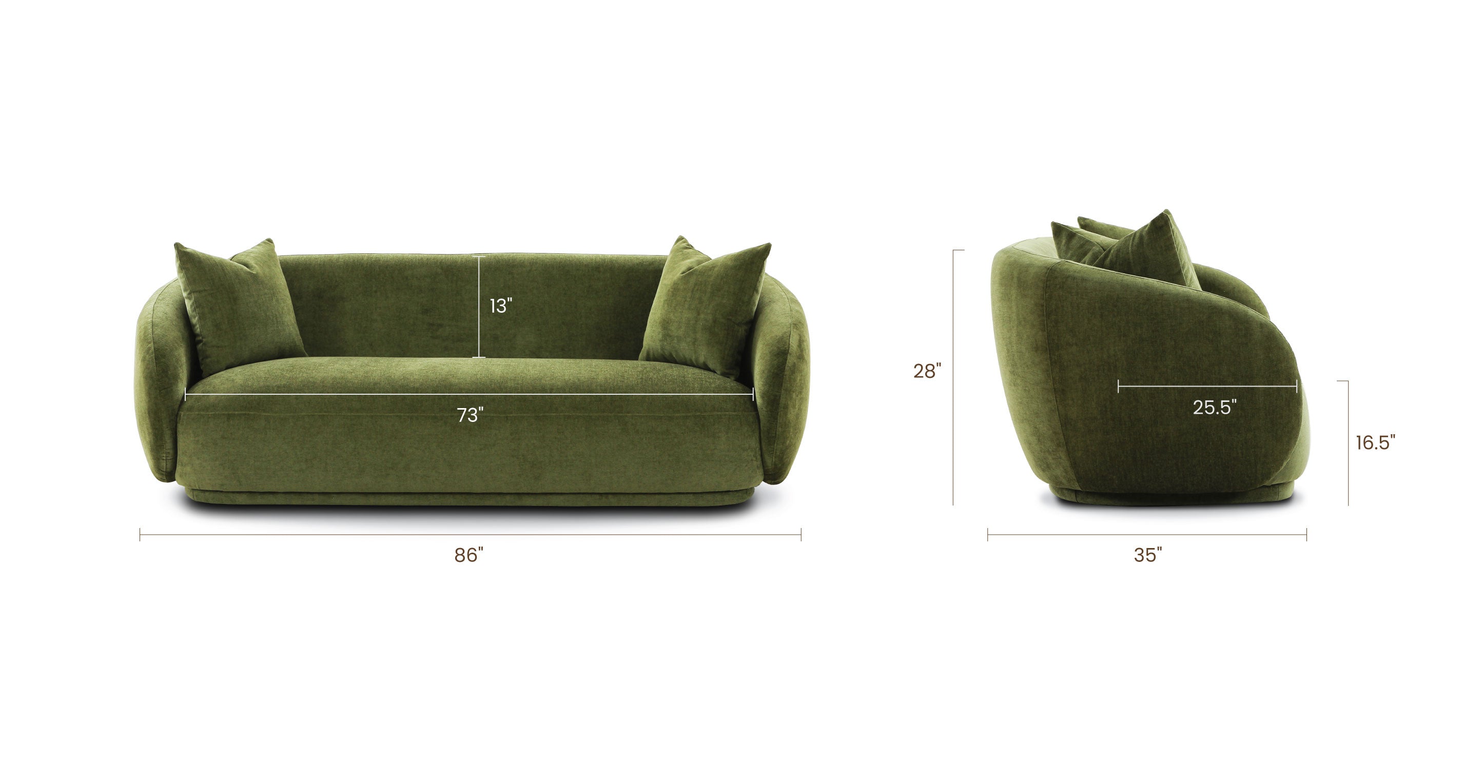 Poole Sofa - Modern Comfortable Couch for Living Room, Lounge & Office - Stylish Upholstered Sectional with Premium Fabric - Perfect for Relaxing, Entertaining & Home Decor