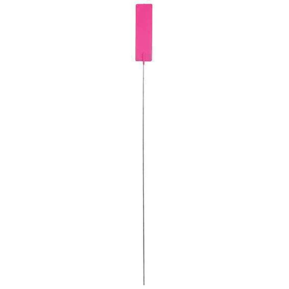 Dy Mark Survey Pins - Fluorescent Pink (100-Pack) - High Visibility Marking Flags for Land Surveying, Construction & Gardening - Ideal for Outdoor Projects and Property Boundaries