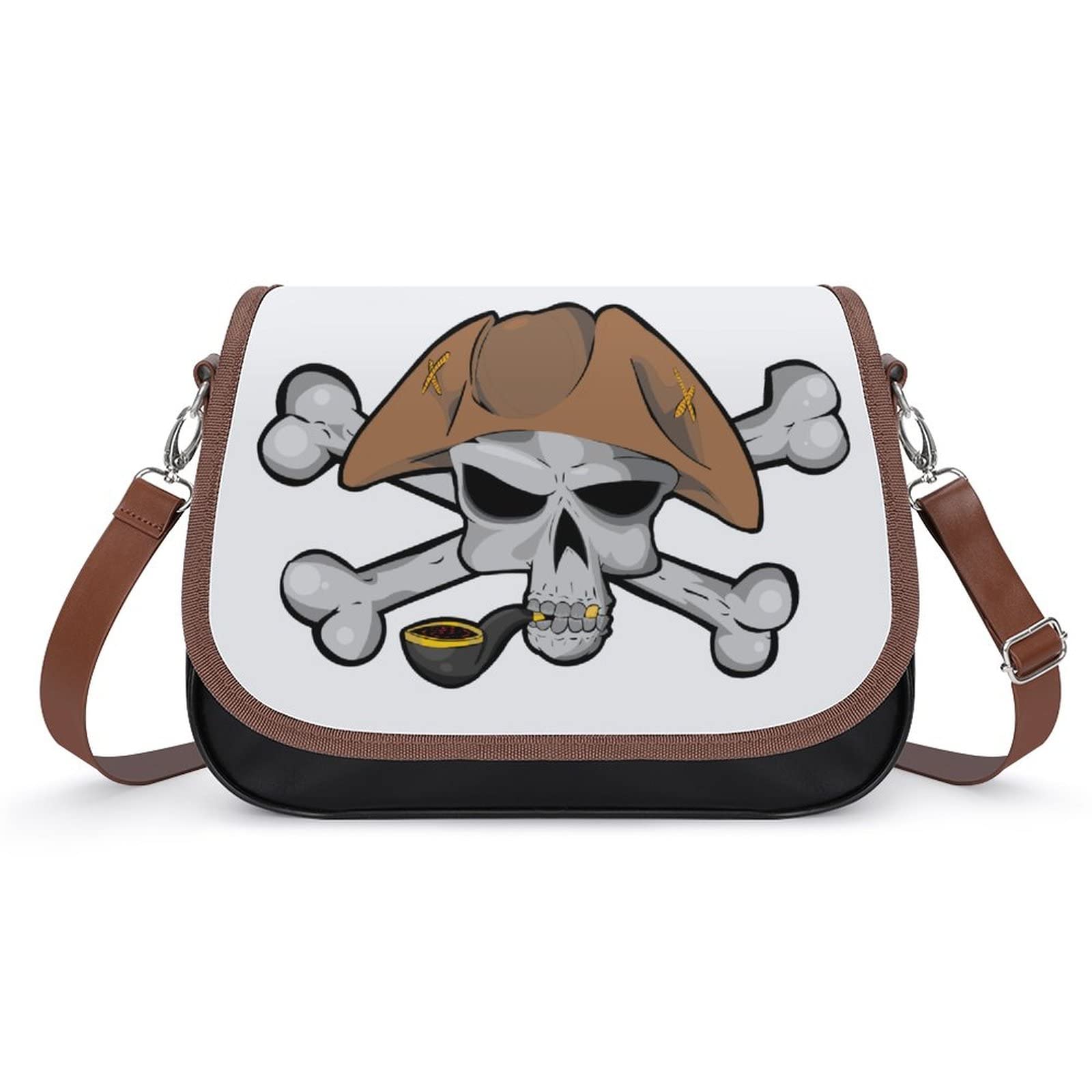 Trendy Printed Crossbody Bags for Women - Fashion Leather Shoulder Satchel Hobo Purse with Skeleton Smoking Design | Perfect for City Travel, Shopping & Casual Outings